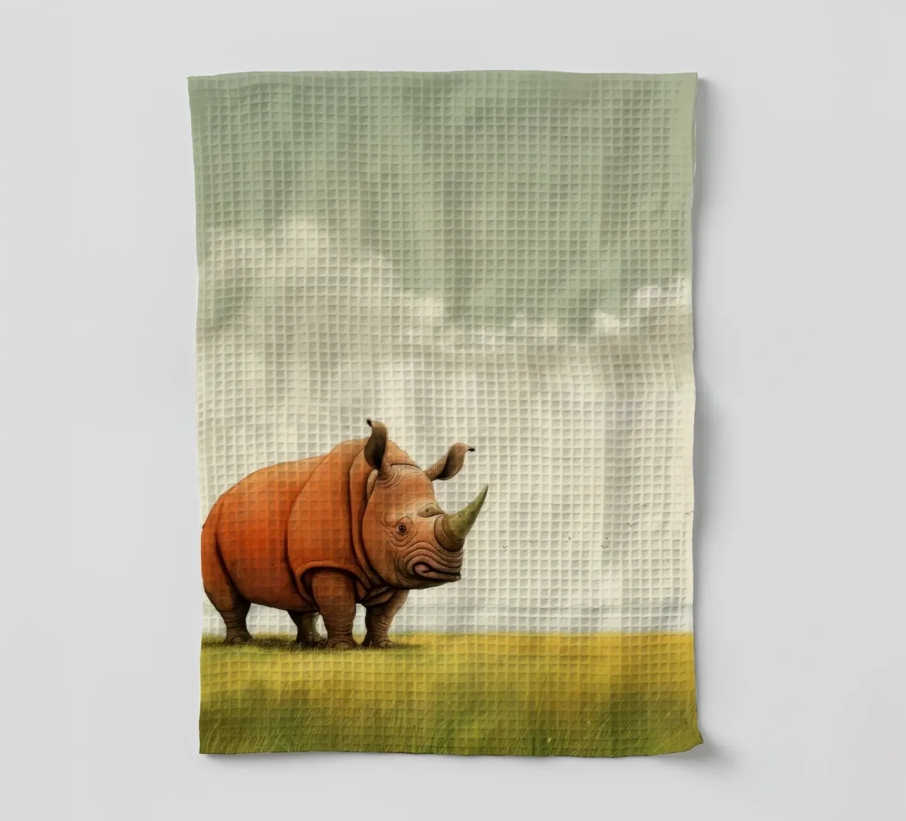 Minimal Rhino 2 canovaccio da cucina da Minimal Animal Art