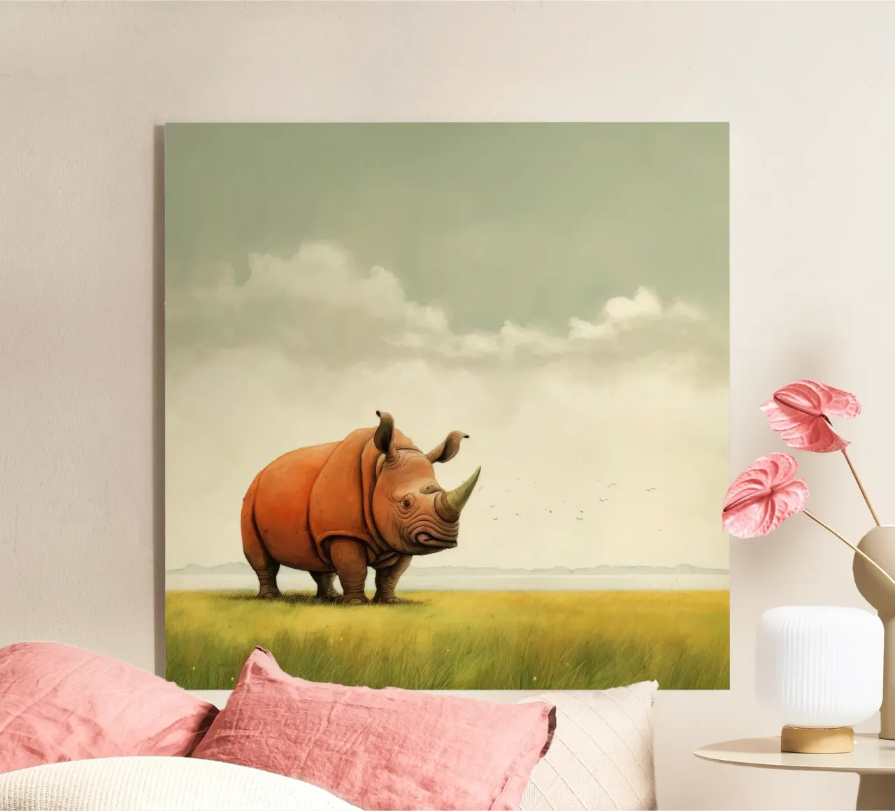 Rhino minimo plexiglass da Minimal Animal Art