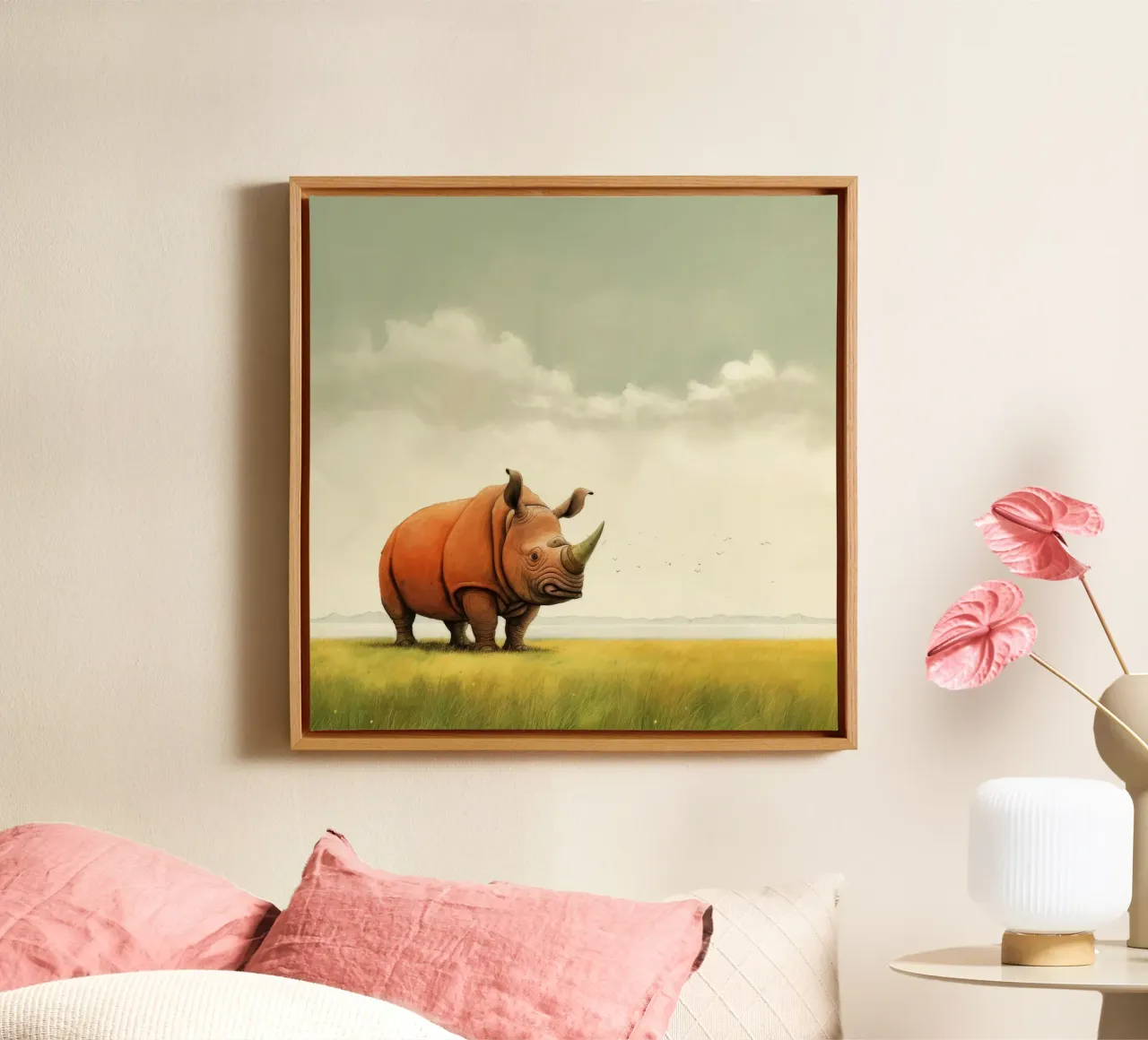 Minimal Rhino 2 tela da Minimal Animal Art