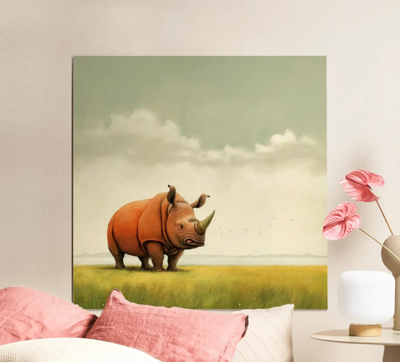 Minimum Rhino poster da Minimal Animal Art