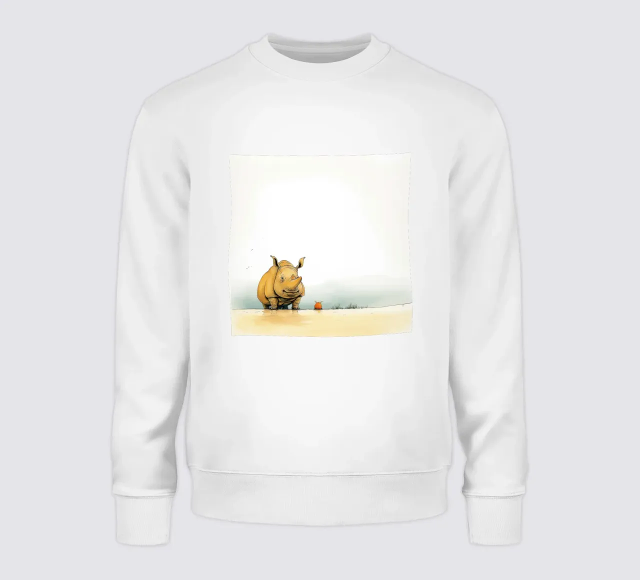 Minimal Rhino 3 sweatshirt by Minimal Animal Art