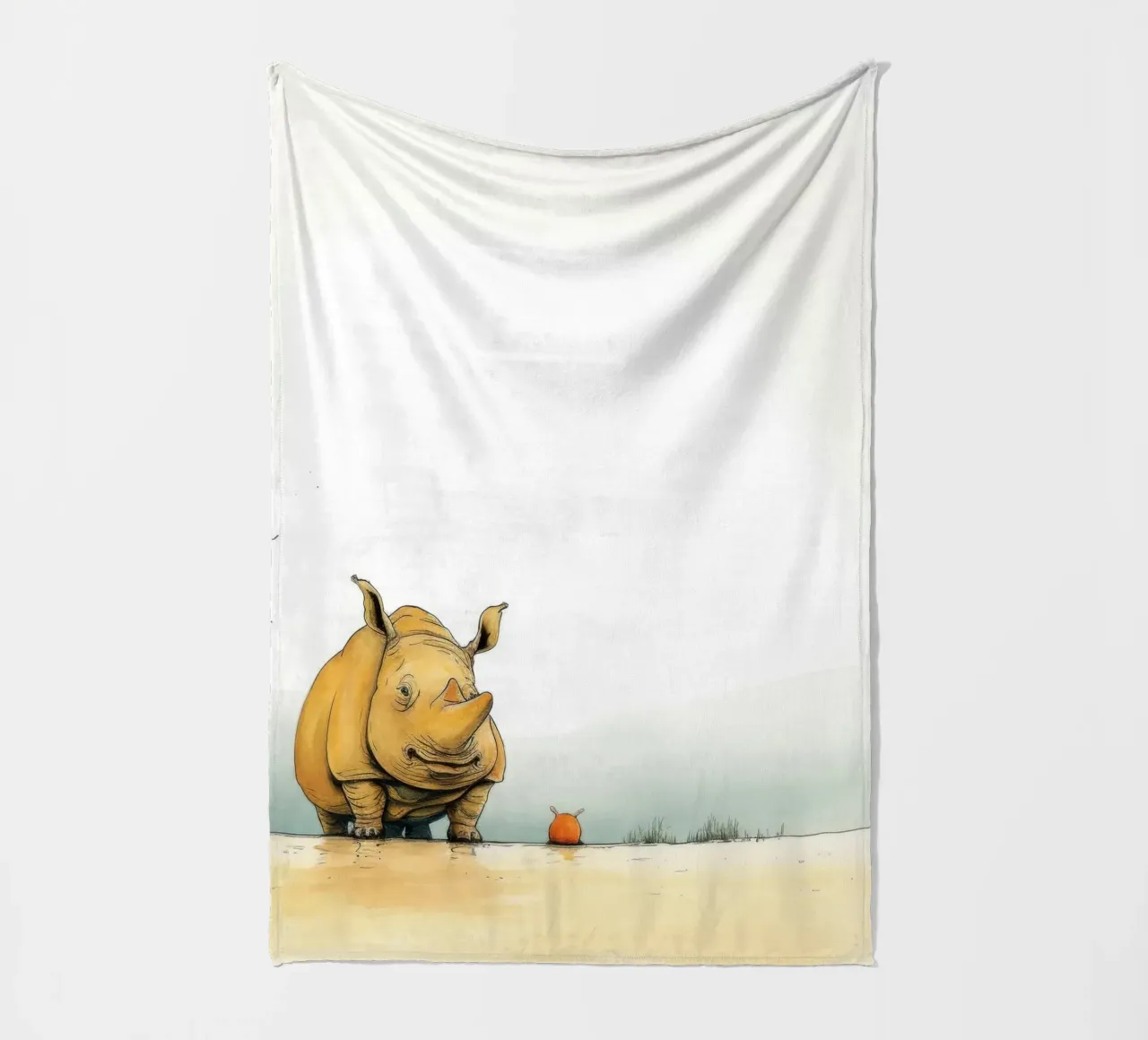 Minimal Rhino 3 coperta in pile da Minimal Animal Art