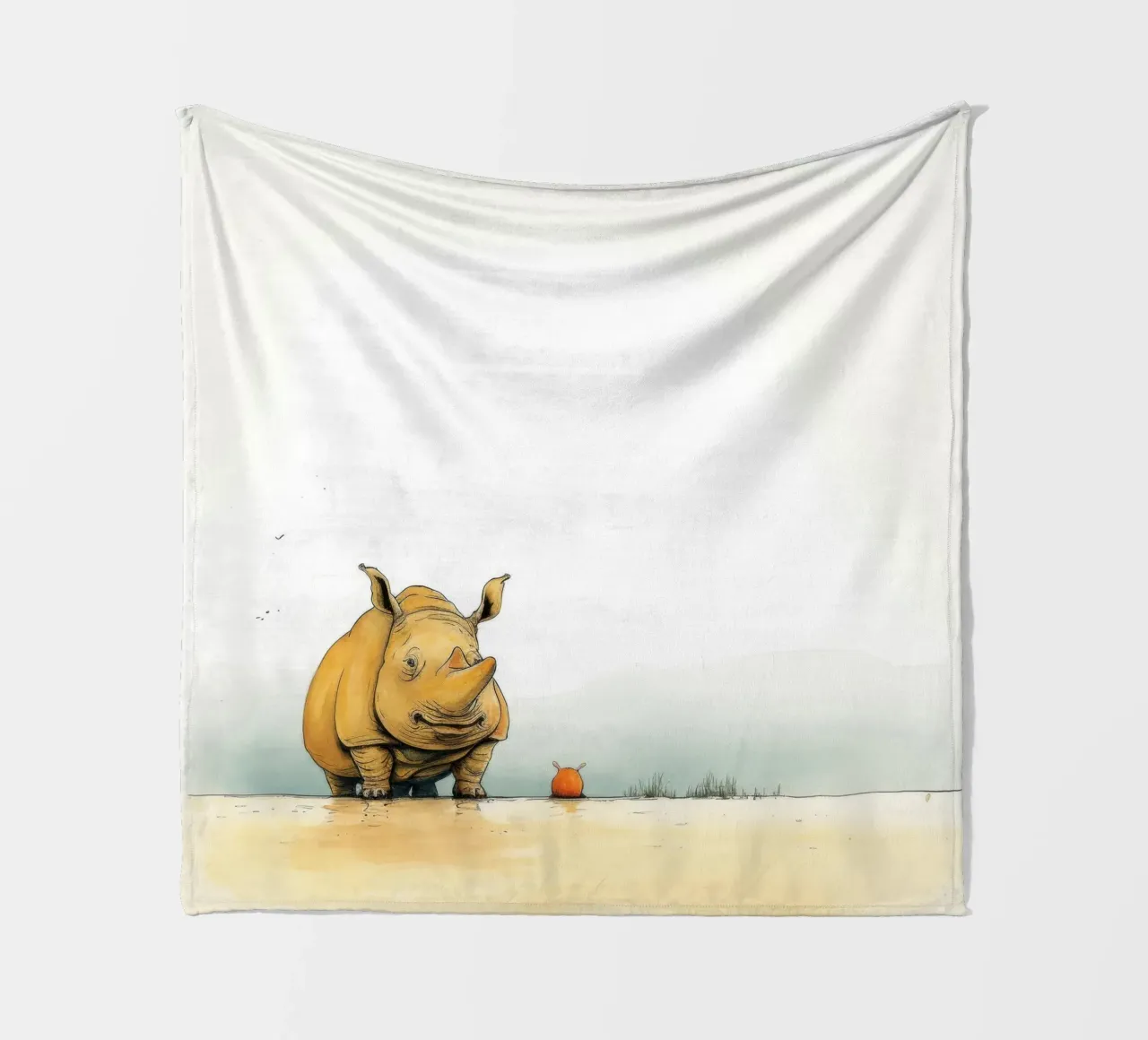 Minimal Rhino 3 coperta in pile da Minimal Animal Art