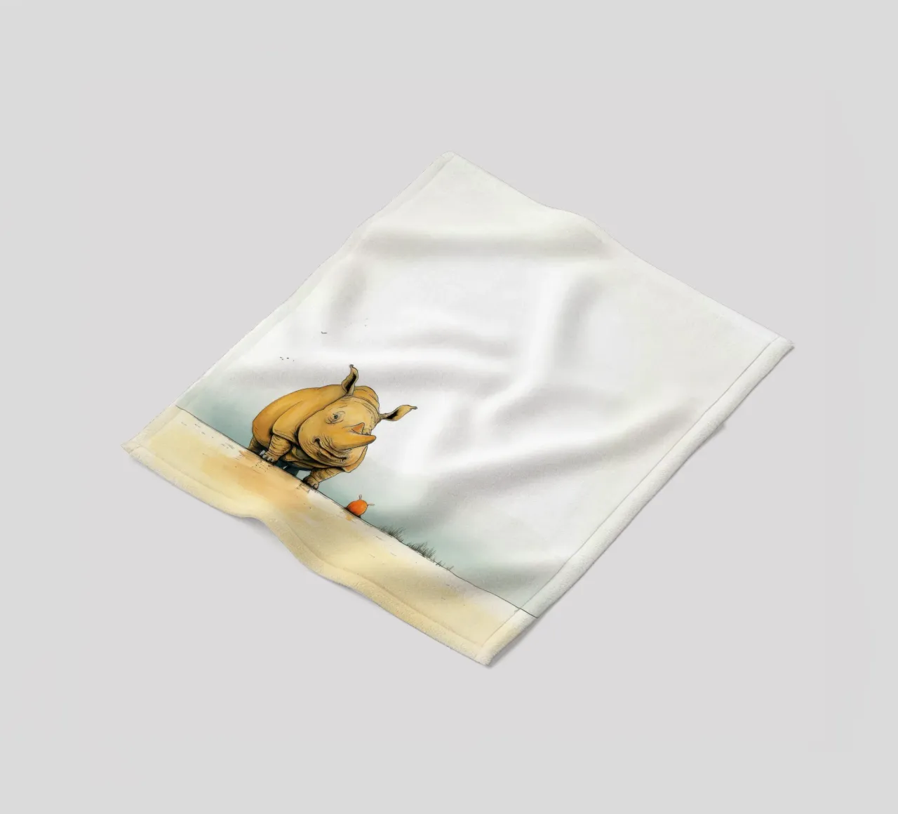 Minimal Rhino 3 coperta in pile da Minimal Animal Art