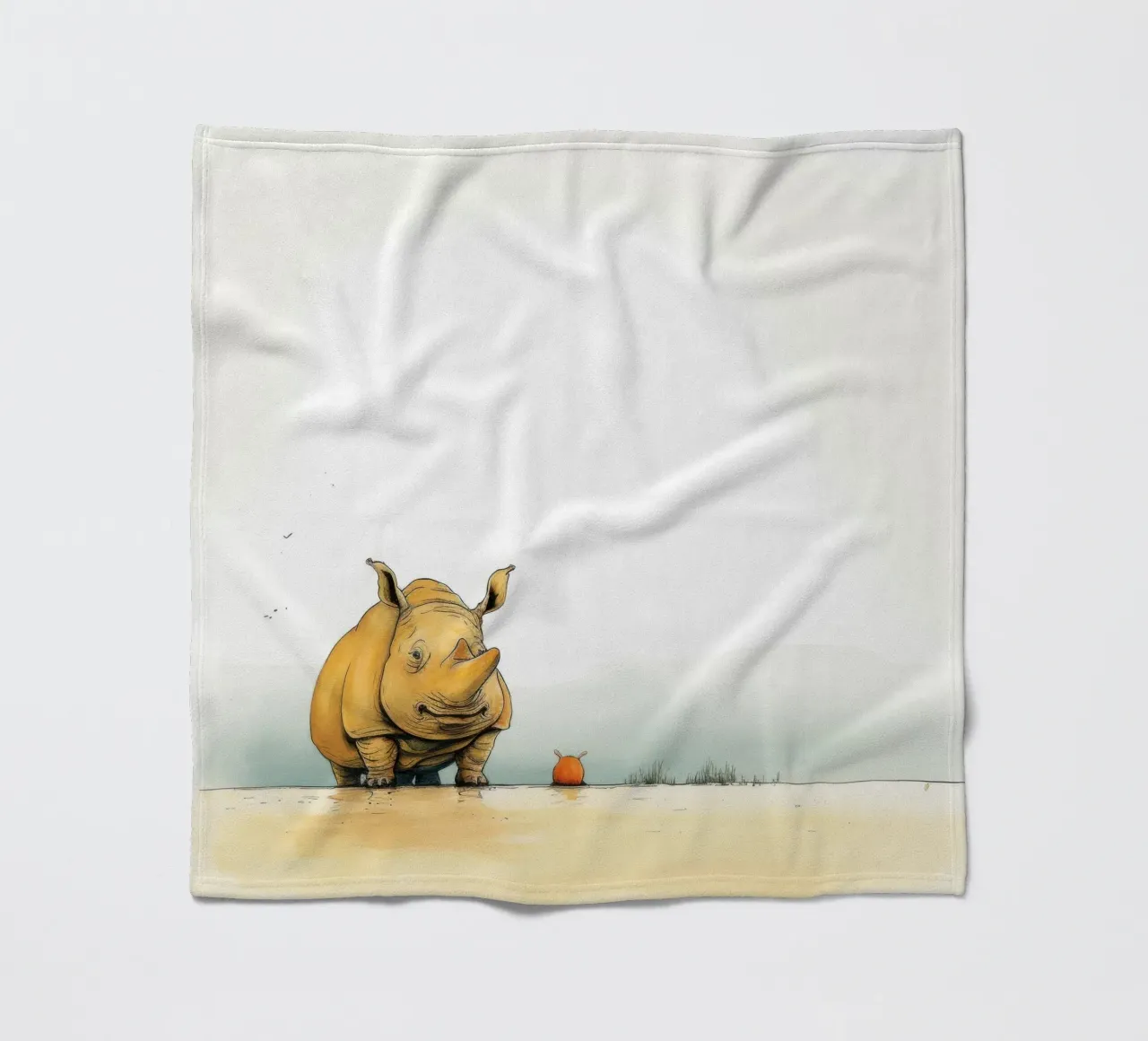 Minimal Rhino 3 coperta in pile da Minimal Animal Art