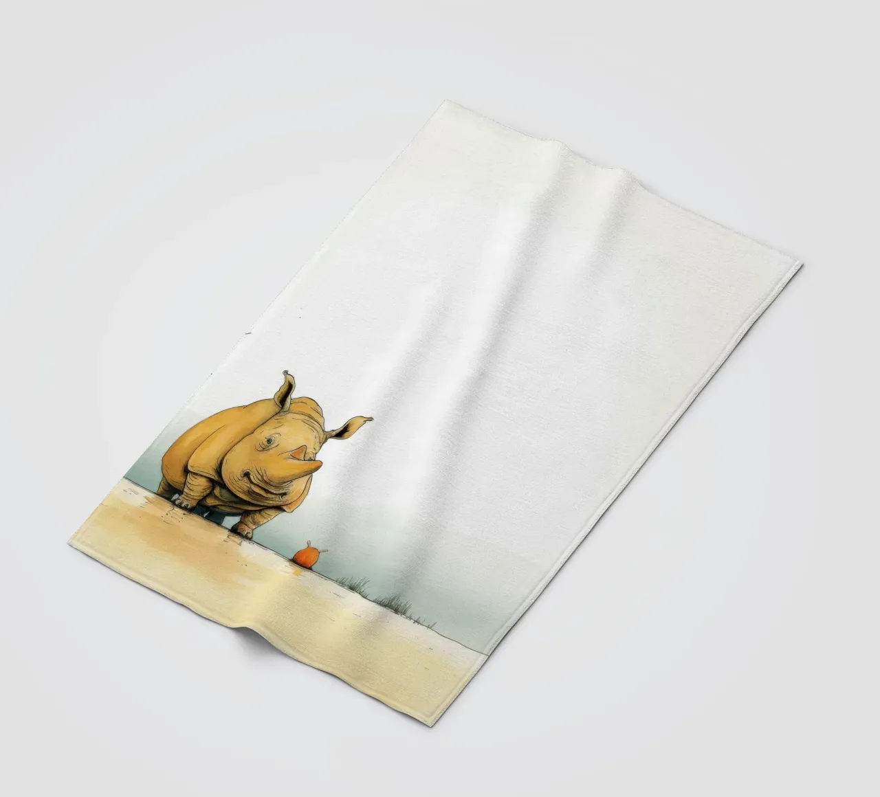 Minimal Rhino 3 coperta in pile da Minimal Animal Art