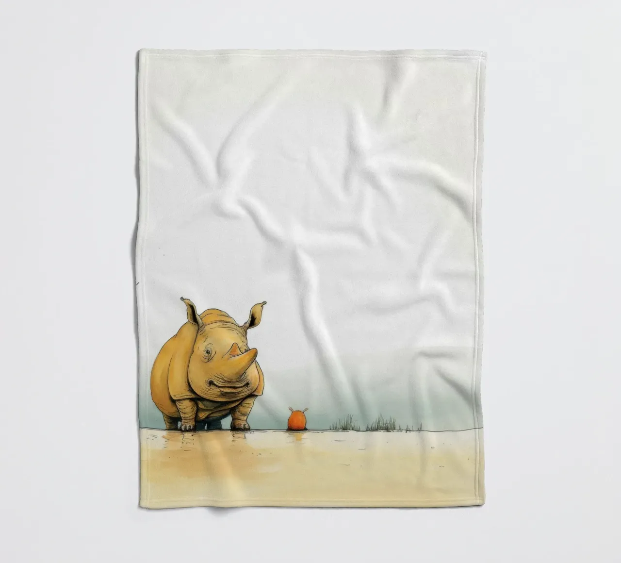 Minimal Rhino 3 coperta in pile da Minimal Animal Art