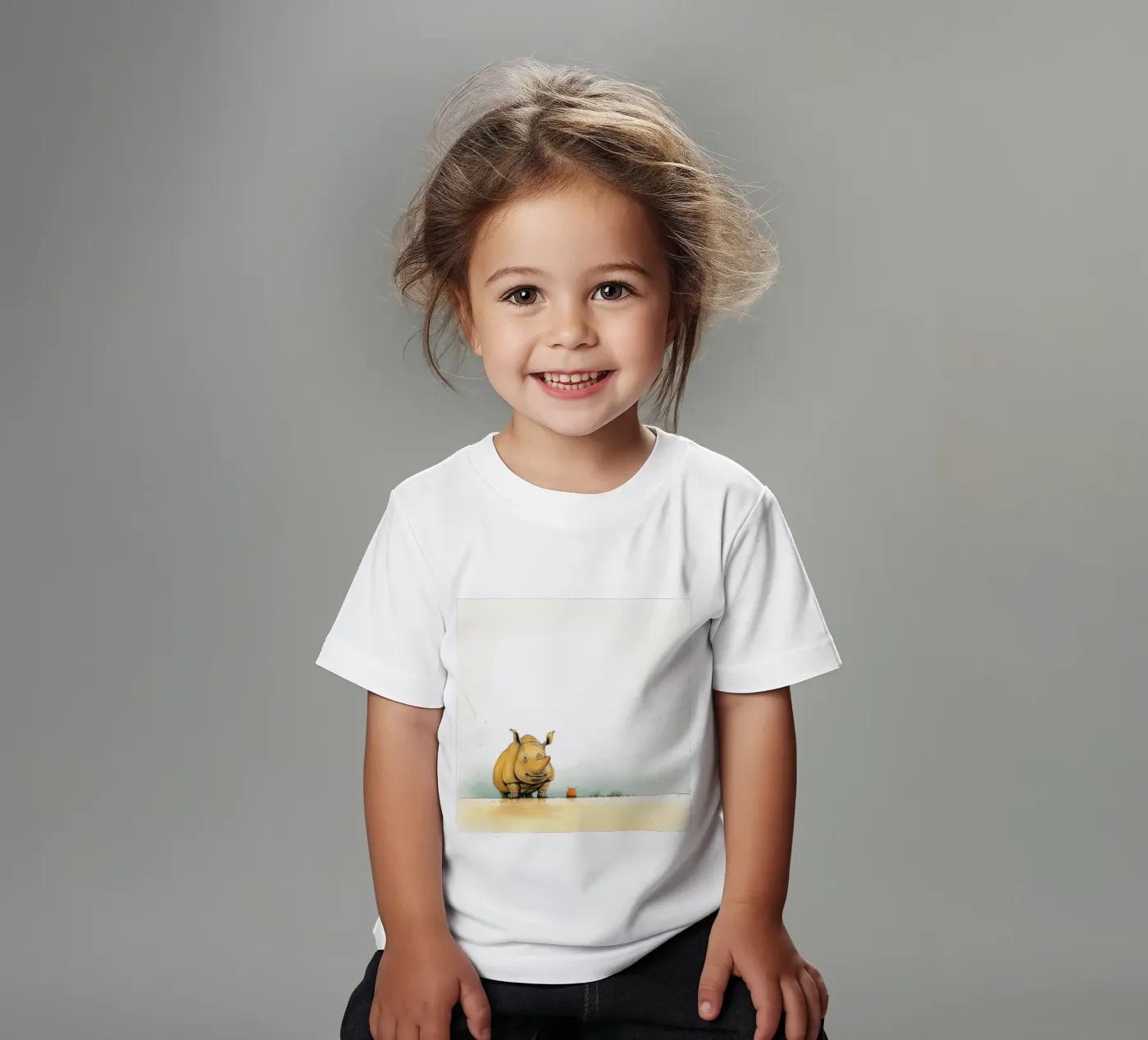 Minimum Rhino t-shirt bambini da Minimal Animal Art