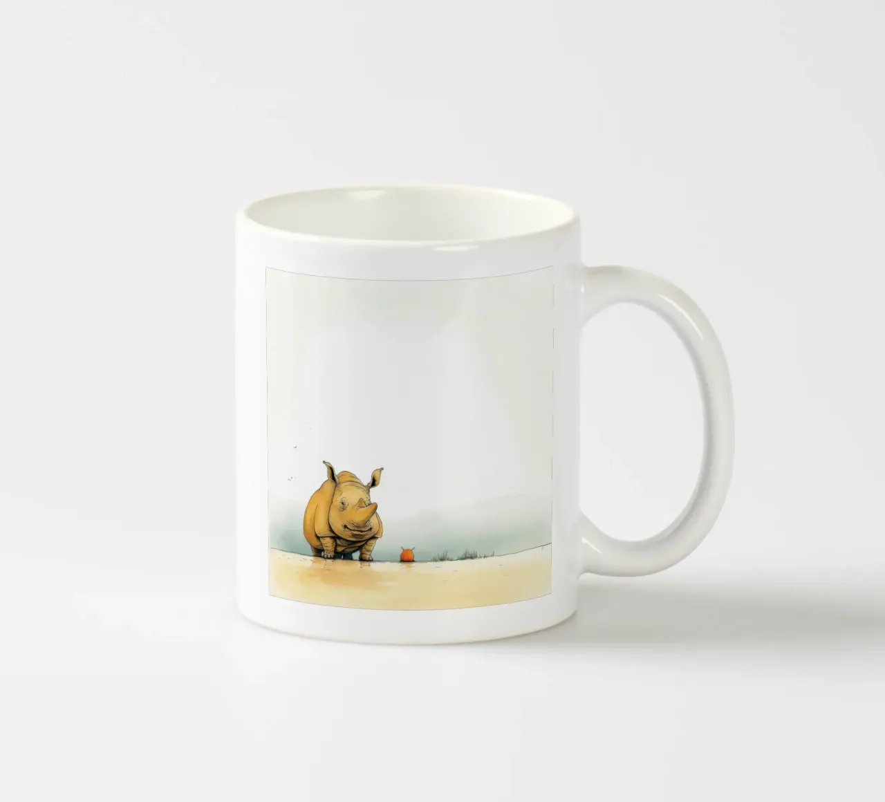 Minimal Rhino 3 tazza in ceramica da Minimal Animal Art