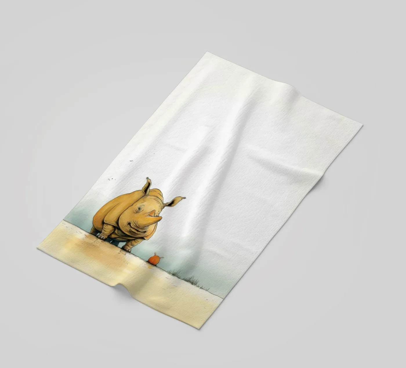 Rhino minimo telo mare da Minimal Animal Art