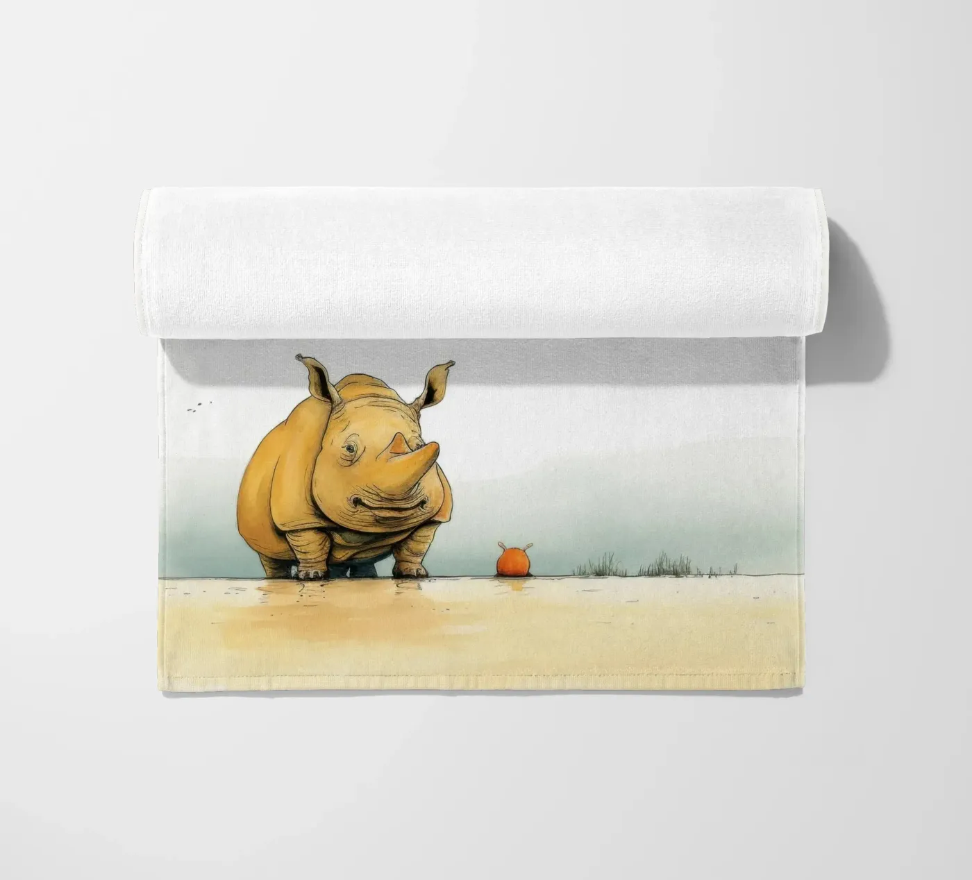 Rhino minimo telo mare da Minimal Animal Art