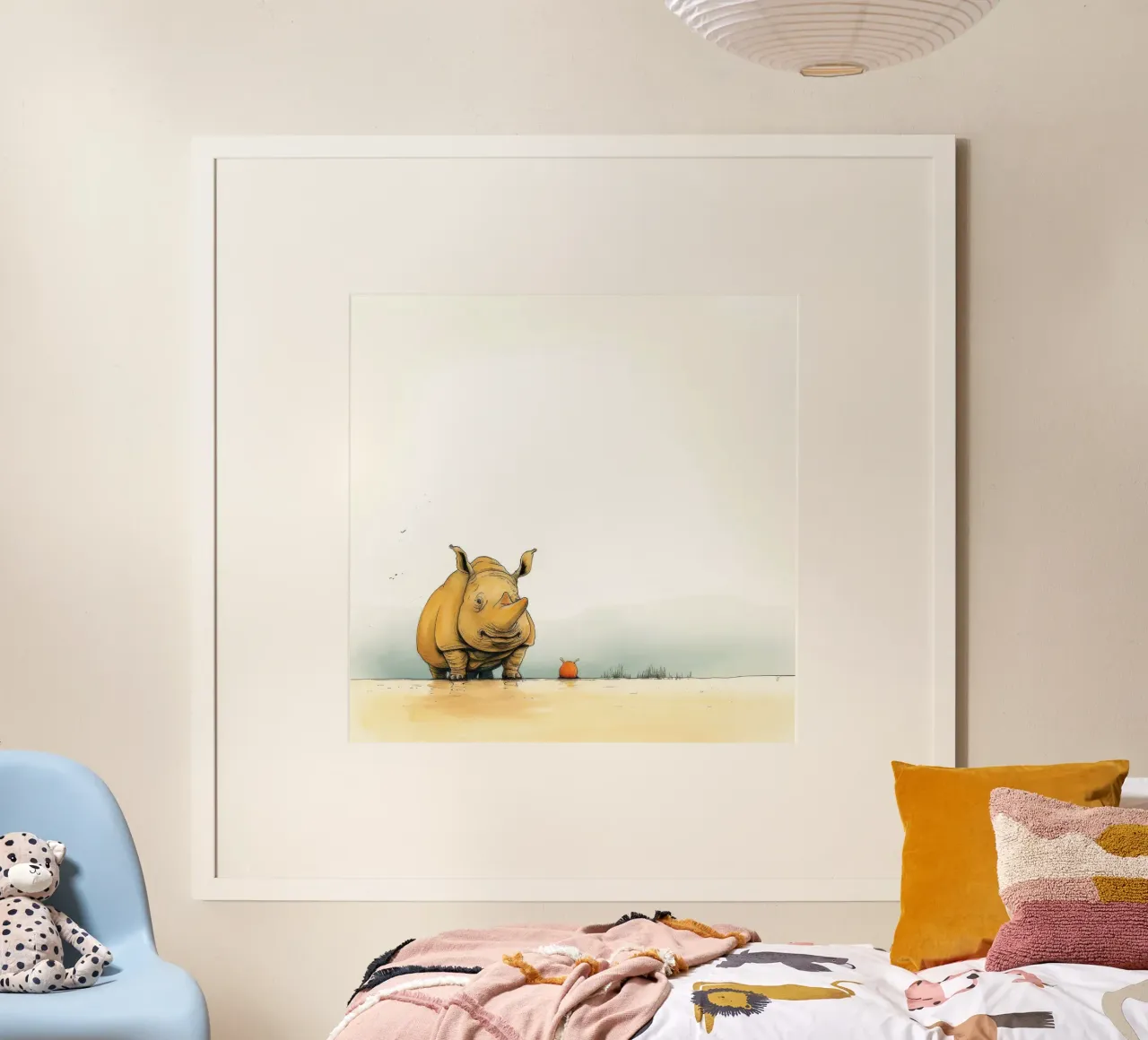 Rhino minimo poster da Minimal Animal Art