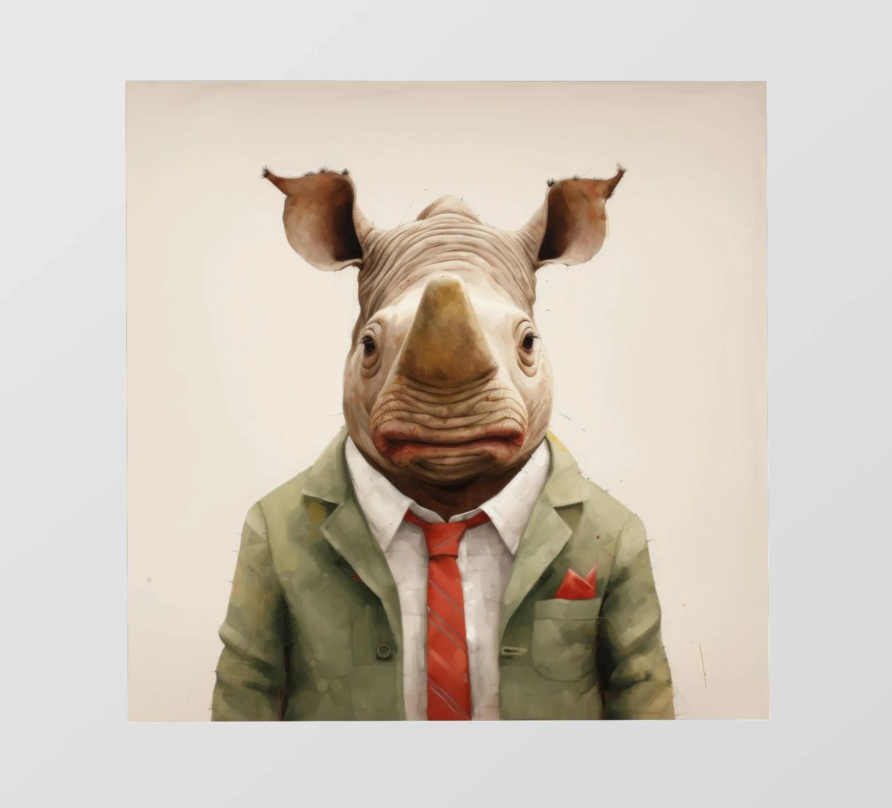 Minimal Rhino 1 telo in pvc da Minimal Animal Art