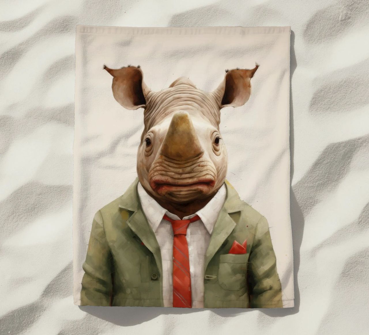 Minimal Rhino 1 telo mare da Minimal Animal Art