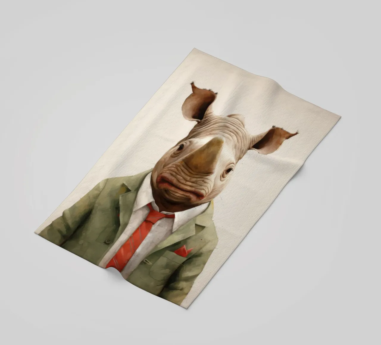 Rinoceronte mínimo 1 toalla de playa de Minimal Animal Art