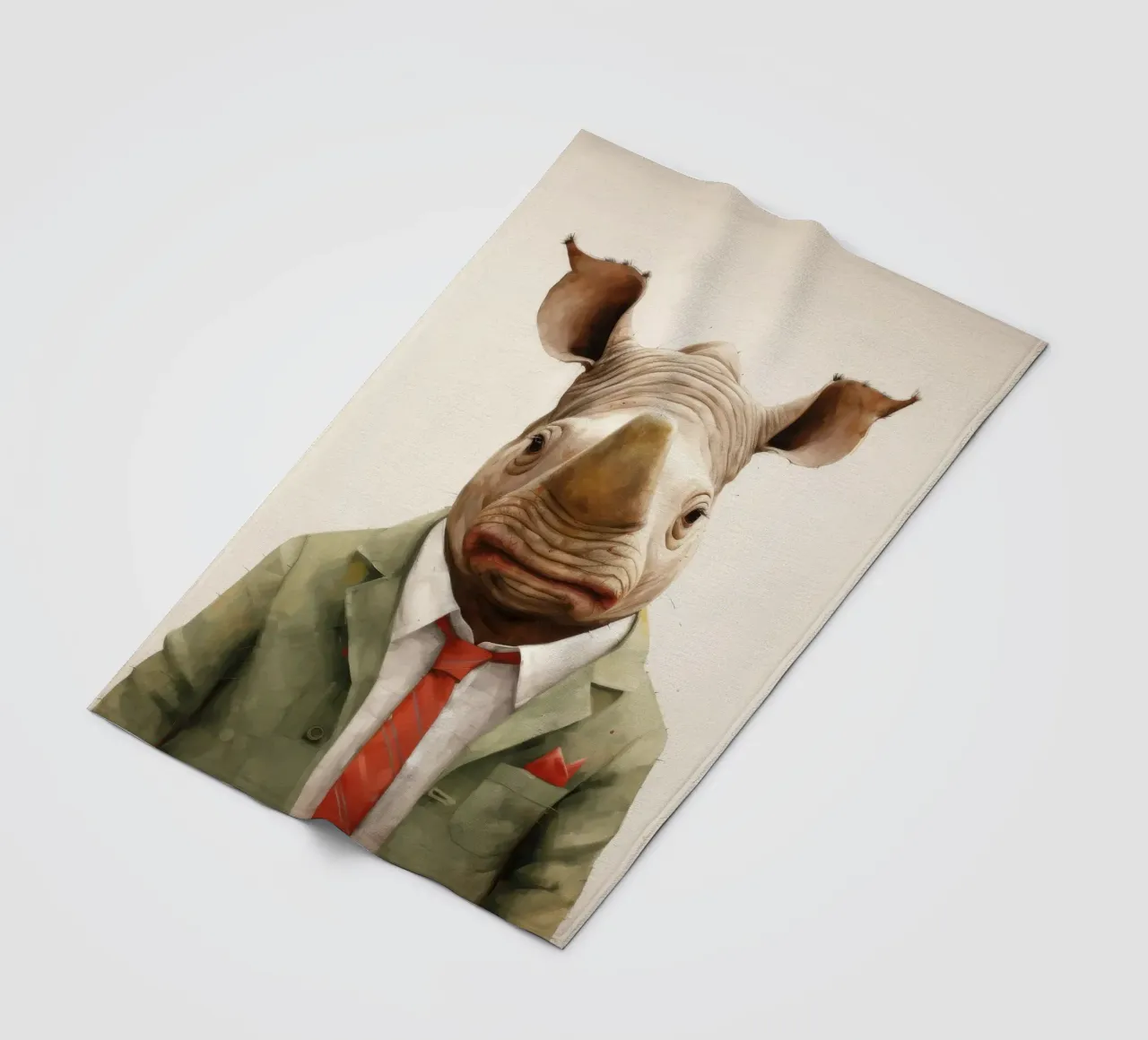 Minimal Rhino 1 coperta in pile da Minimal Animal Art