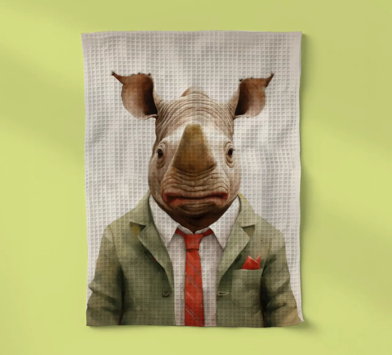 Minimal Rhino 1 canovaccio da cucina da Minimal Animal Art