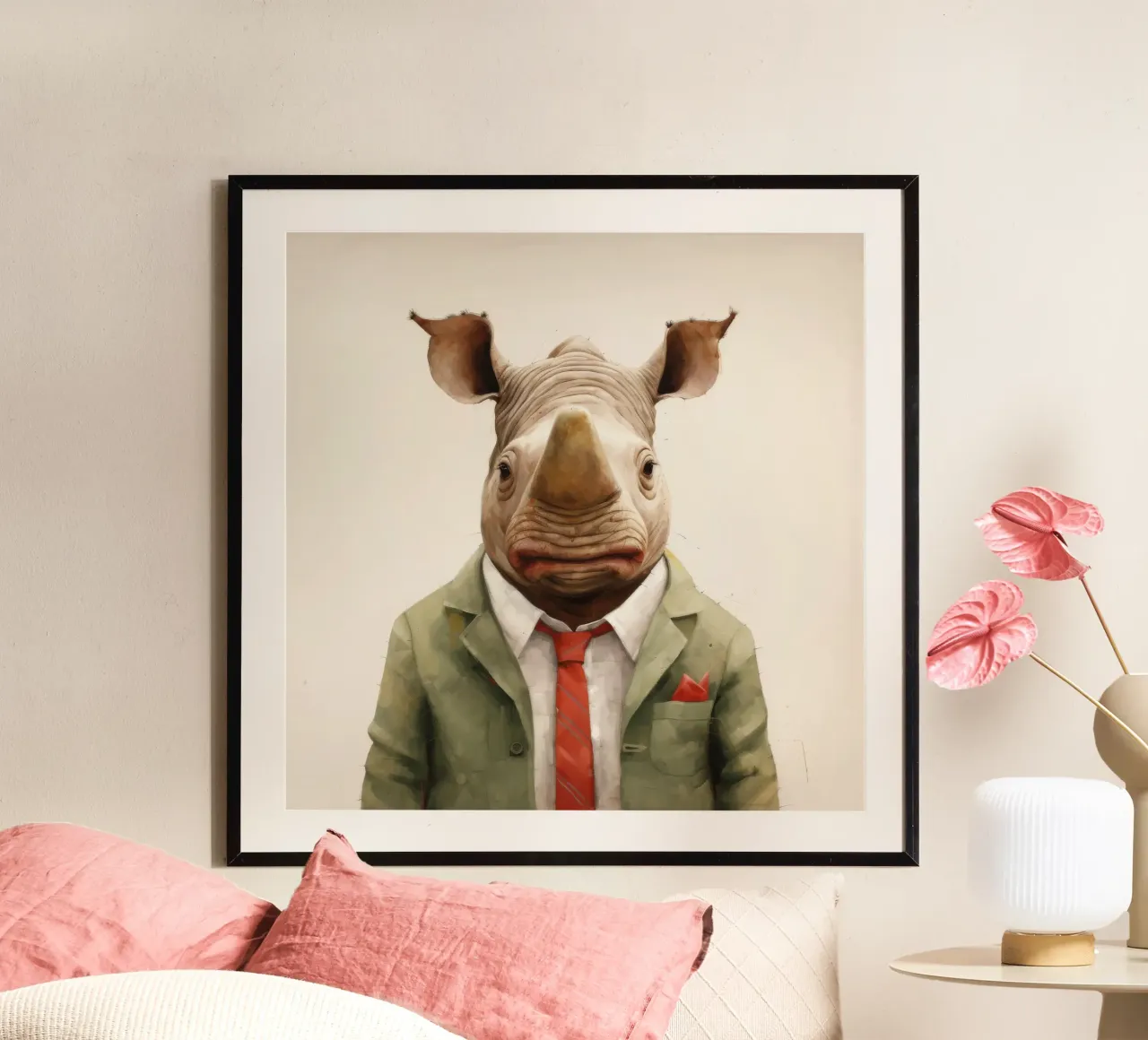 Minimal Rhino 1 carta hahnemühle da Minimal Animal Art