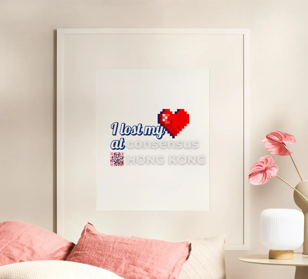 HK_my heart_ETH poster con telaio in legno da Crypto_Jungle