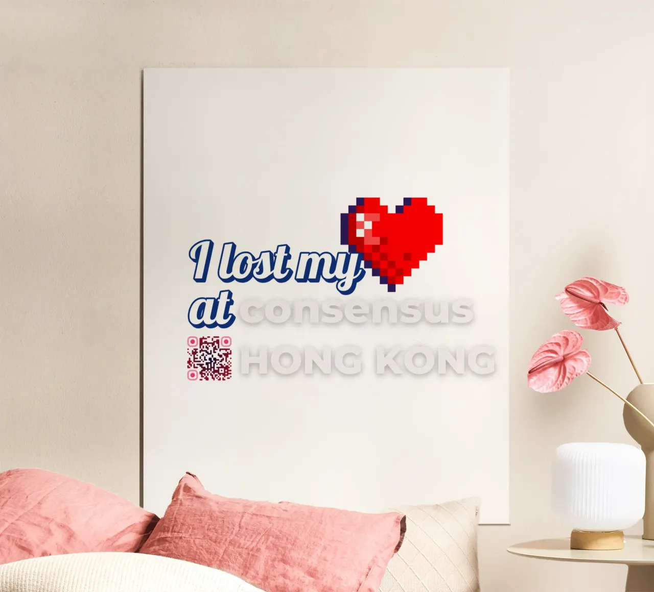 HK_my heart_ETH poster con telaio in legno da Crypto_Jungle
