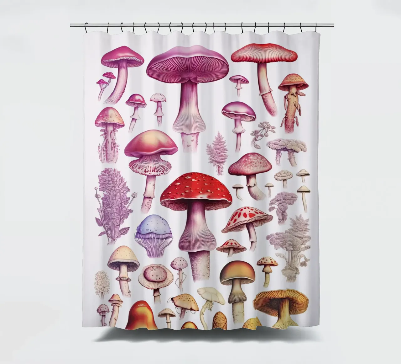 Pilze Regenbogen Kollektion Duschvorhang von Peaches Art Prints
