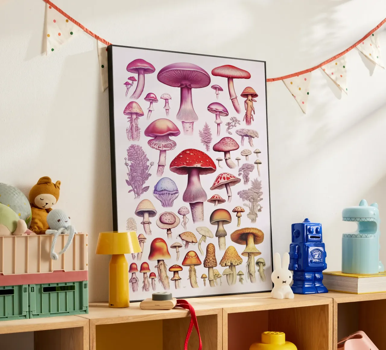 Funghi Collezione Arcobaleno alluminio dibond da Peaches Art Prints