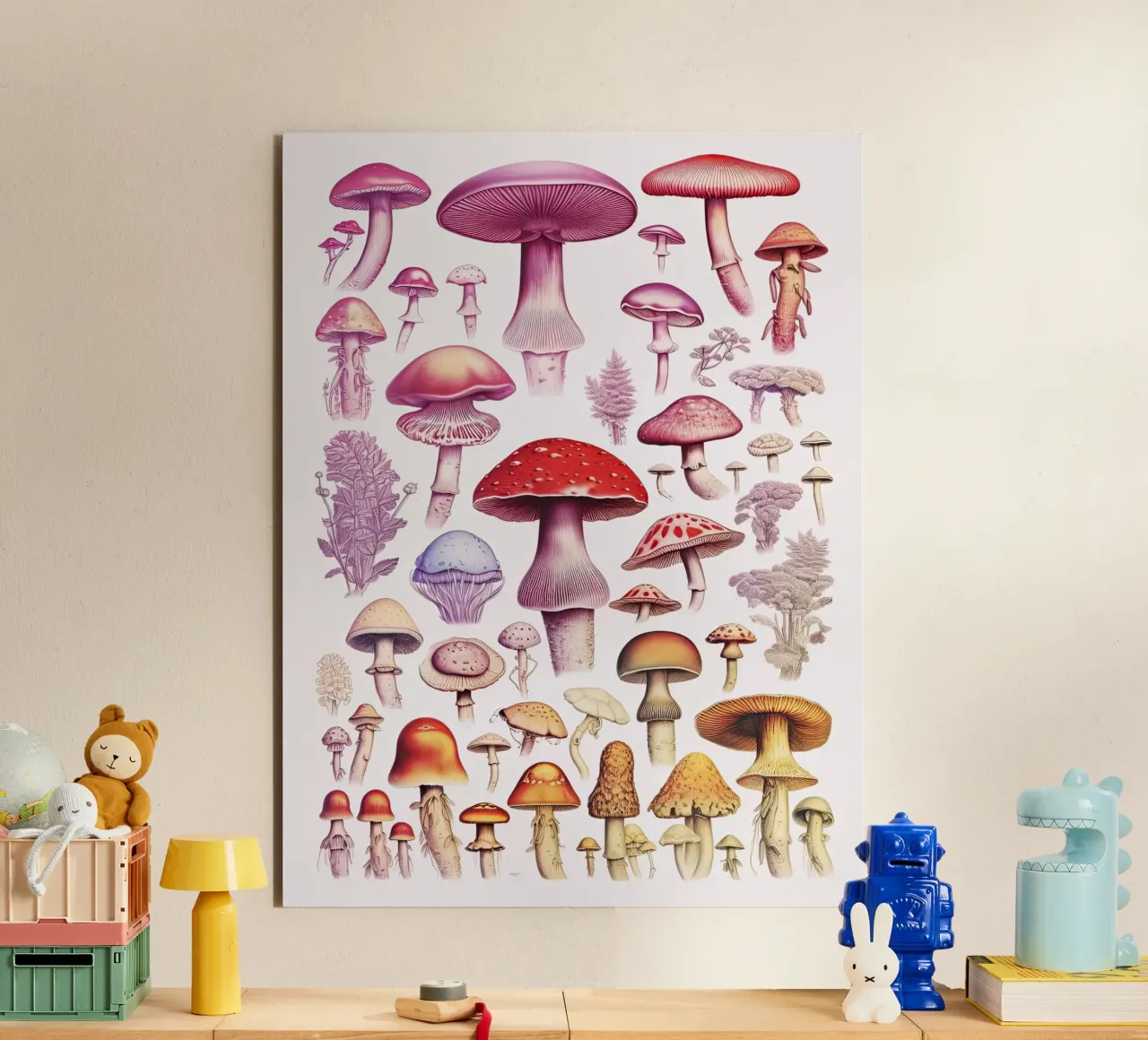 Funghi Collezione Arcobaleno alluminio dibond da Peaches Art Prints