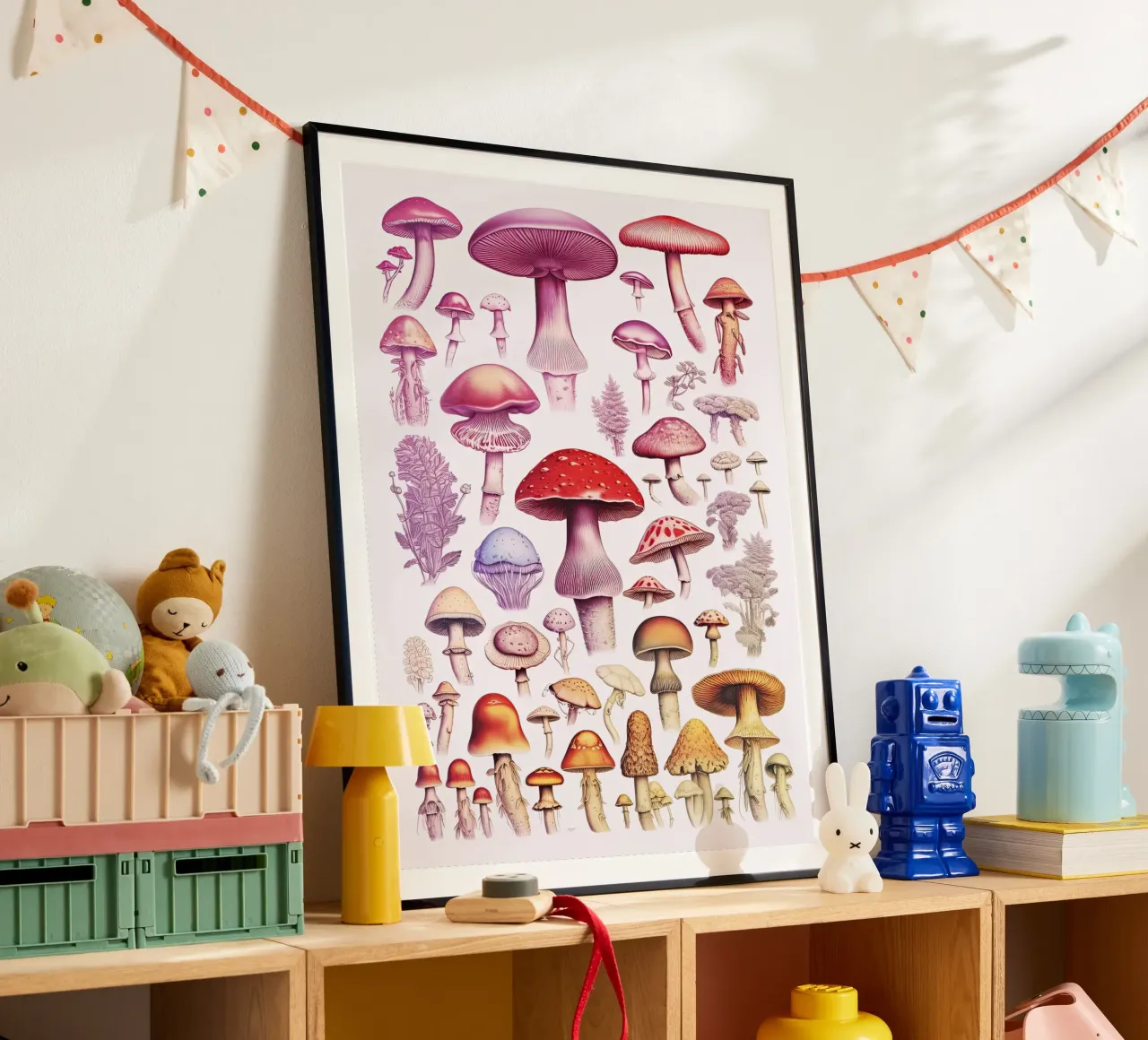 Mushrooms Rainbow Collection poster by Peaches Art Prints