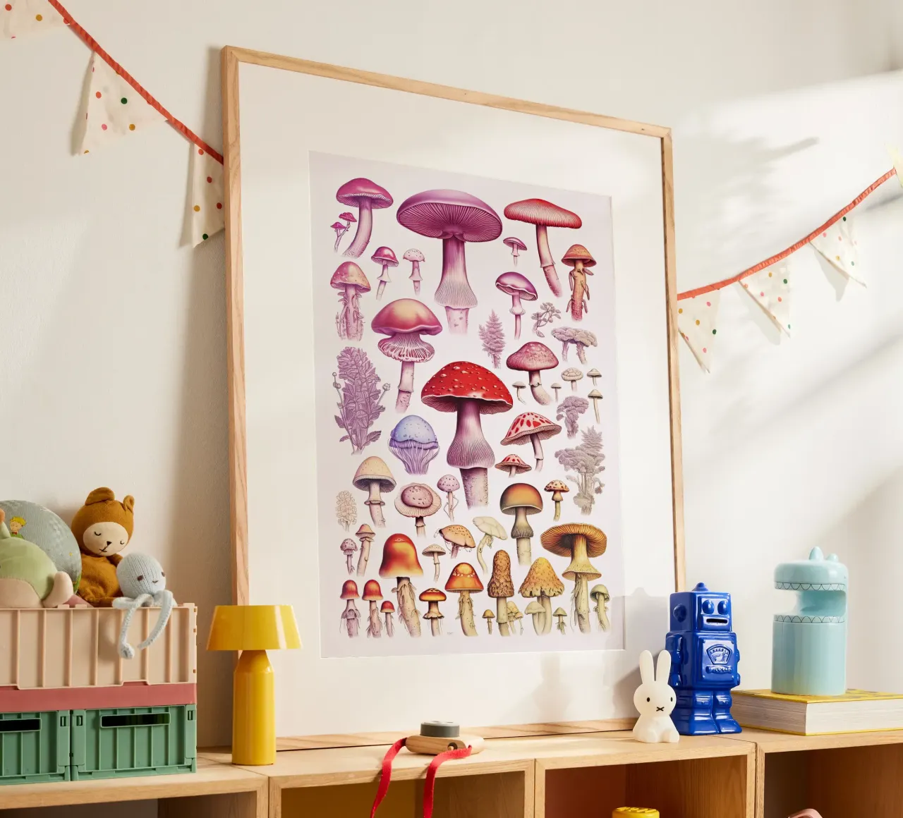 Mushrooms Rainbow Collection poster by Peaches Art Prints