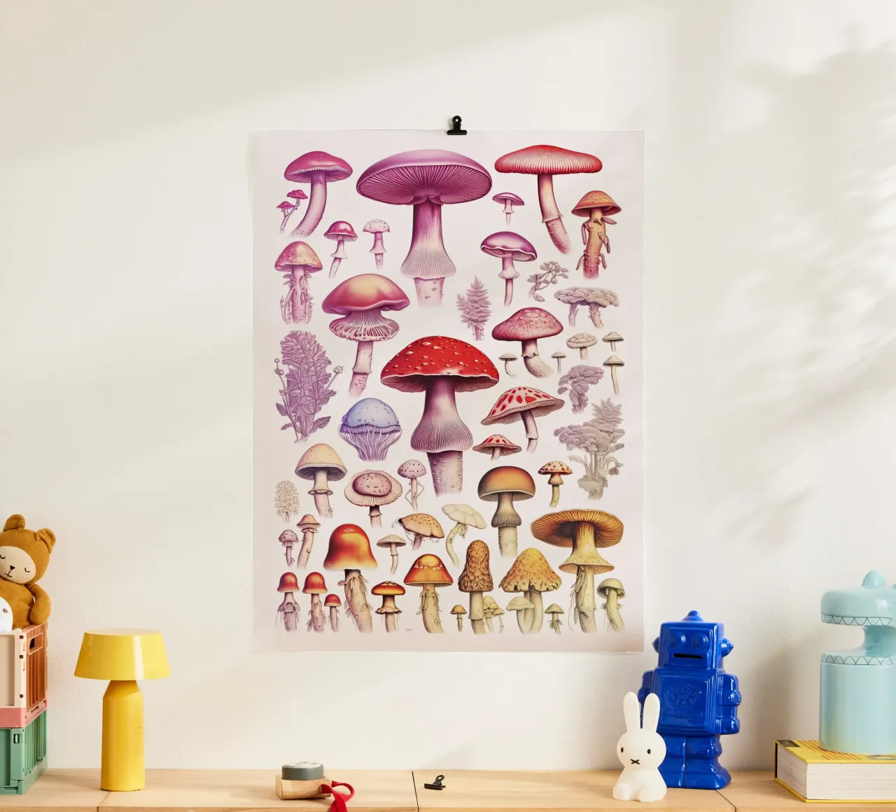 Mushrooms Rainbow Collection poster by Peaches Art Prints