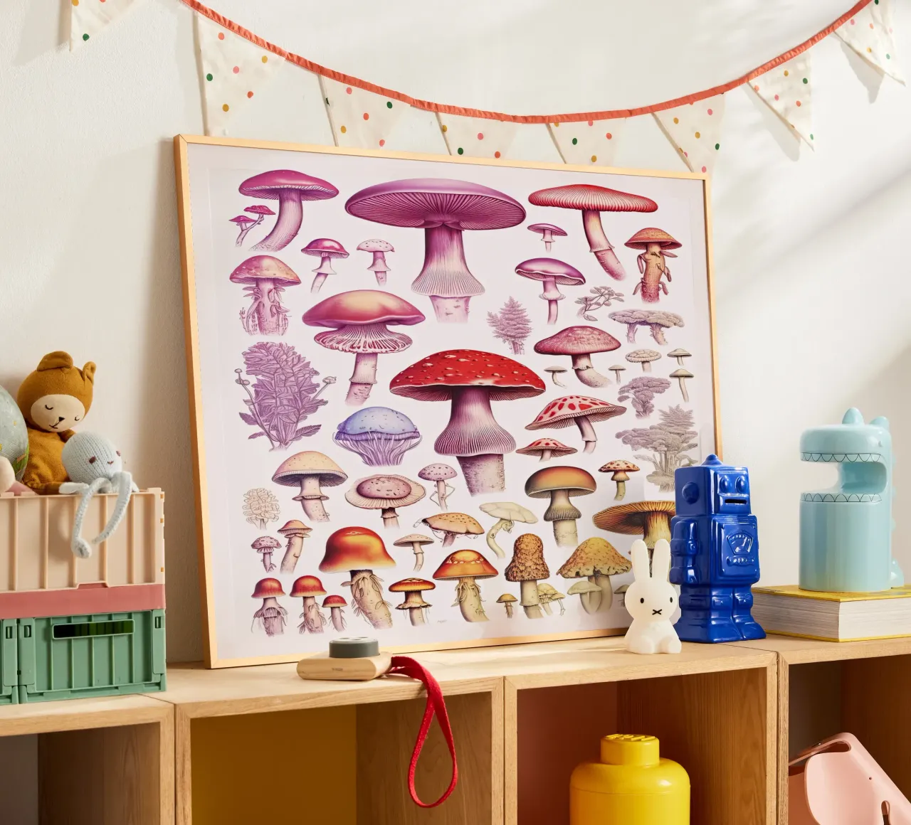 Mushrooms Rainbow Collection poster by Peaches Art Prints