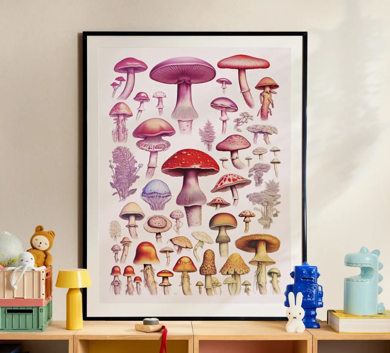 Mushrooms Rainbow Collection poster by Peaches Art Prints