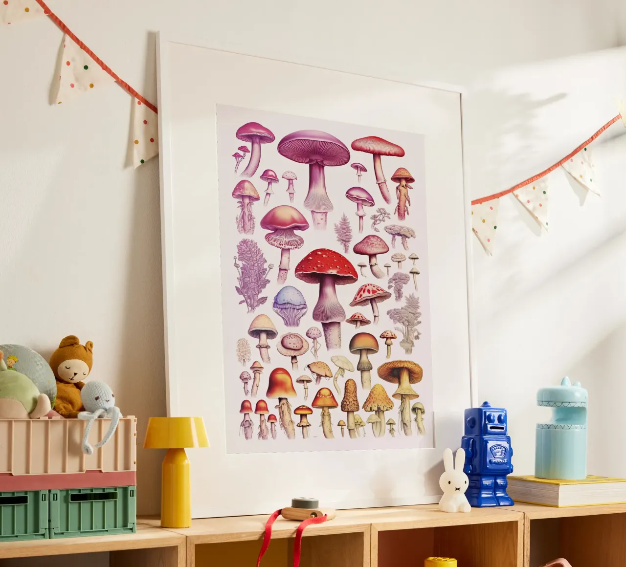 Mushrooms Rainbow Collection poster by Peaches Art Prints