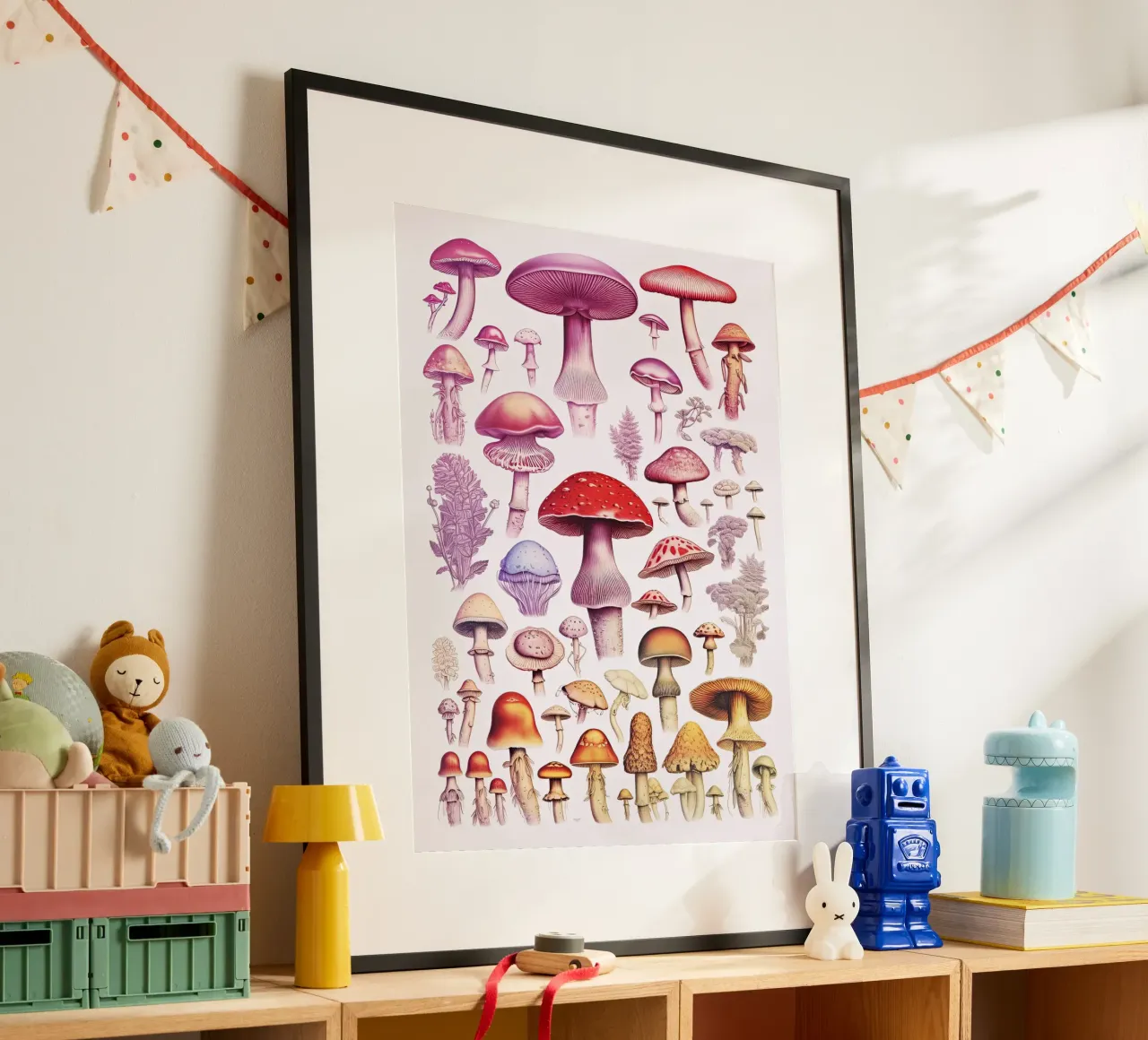 Mushrooms Rainbow Collection poster by Peaches Art Prints