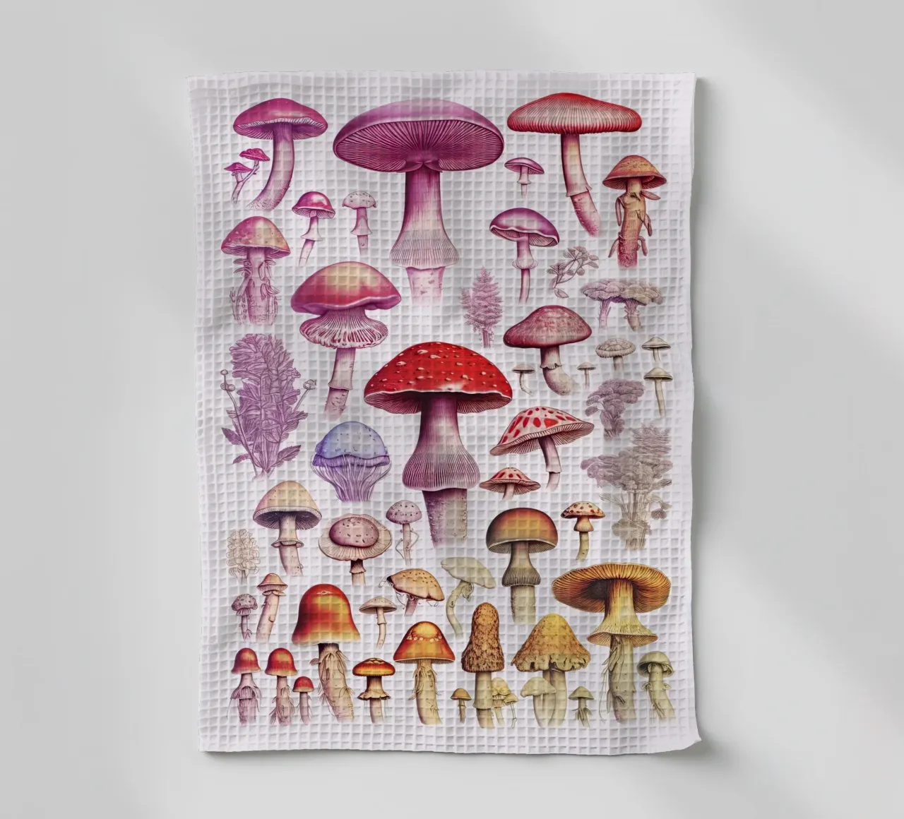 Funghi Collezione Arcobaleno canovaccio da cucina da Peaches Art Prints
