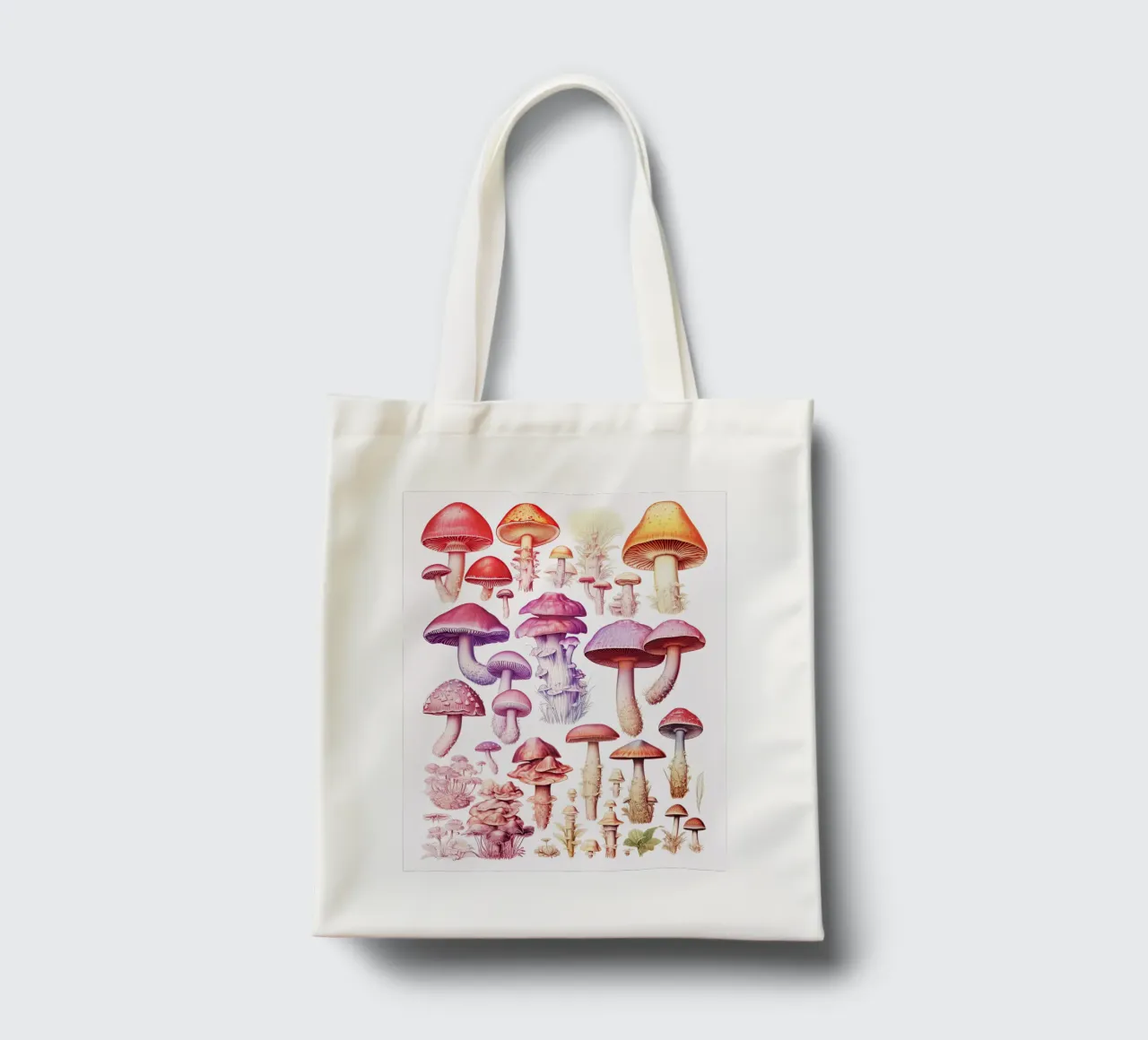 Rainbow Mushroom Collection - Vintage tote bag by Peaches Art Prints
