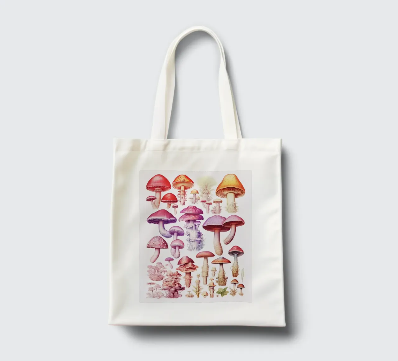 Rainbow Mushroom Collection - Vintage tote bag by Peaches Art Prints