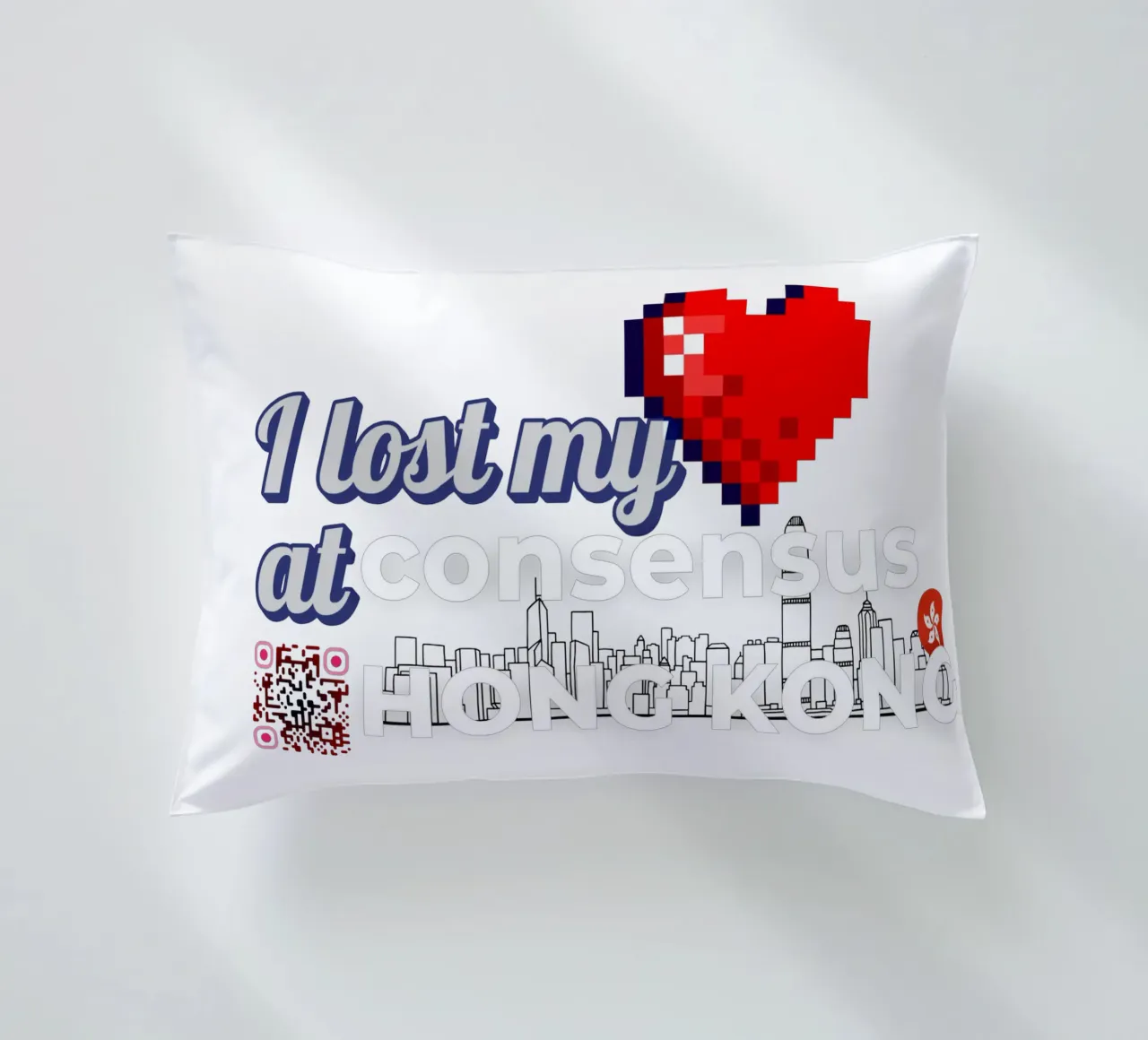 I lost my Heart at Consensus HK cuscino da Crypto_Jungle
