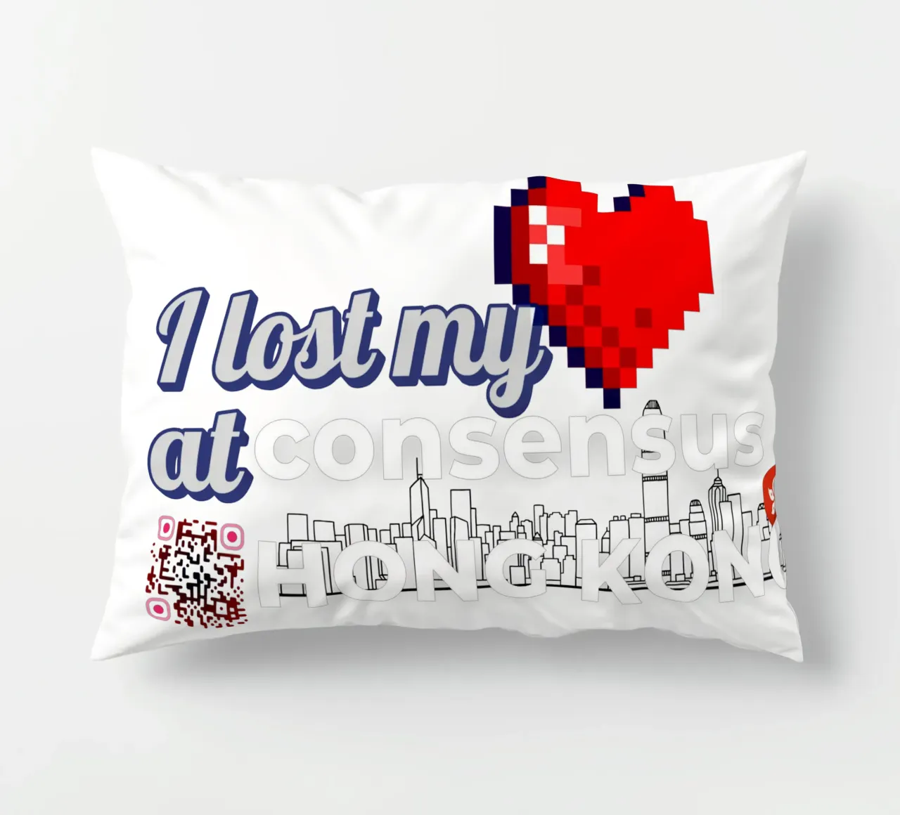 I lost my Heart at Consensus HK cuscino da Crypto_Jungle