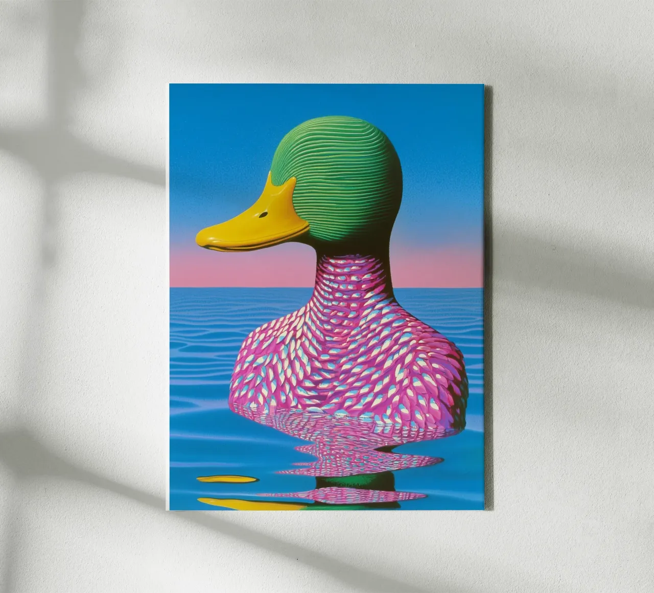 Surreal duck dreams canvas with Floater frame by Carinaprint