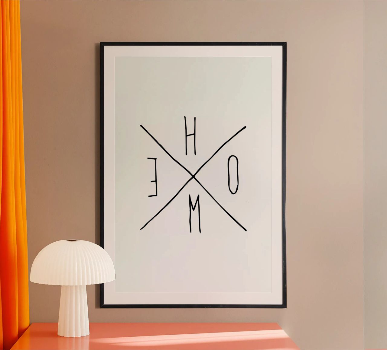 Home poster with wooden frame by Mottos by Sinan Saydik