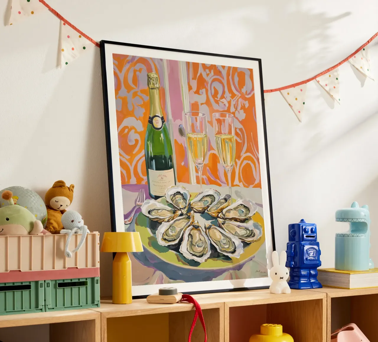 Poster per ostriche, stile Matisse poster con telaio in plastica da Peaches Art Prints