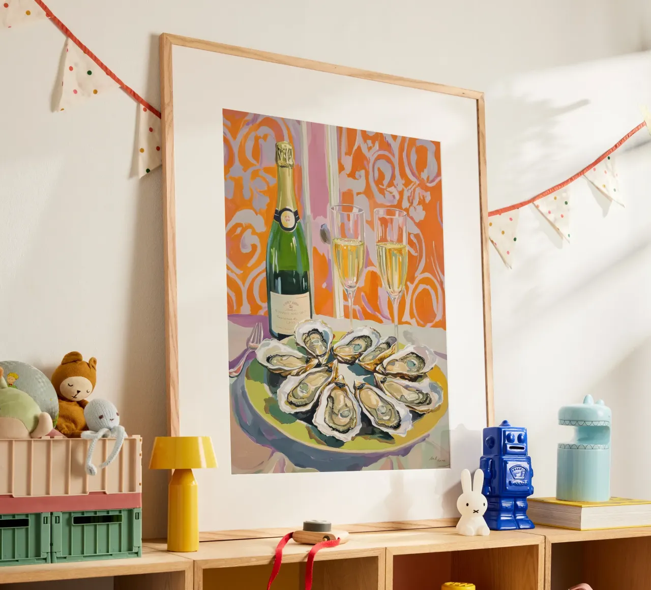 Poster per ostriche, stile Matisse poster con telaio in plastica da Peaches Art Prints
