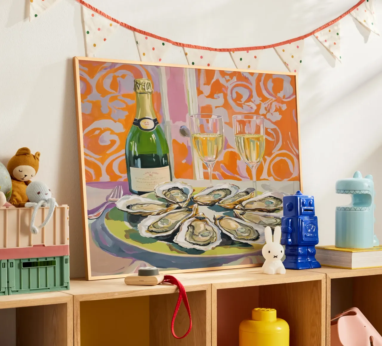 Poster per ostriche, stile Matisse poster con telaio in plastica da Peaches Art Prints