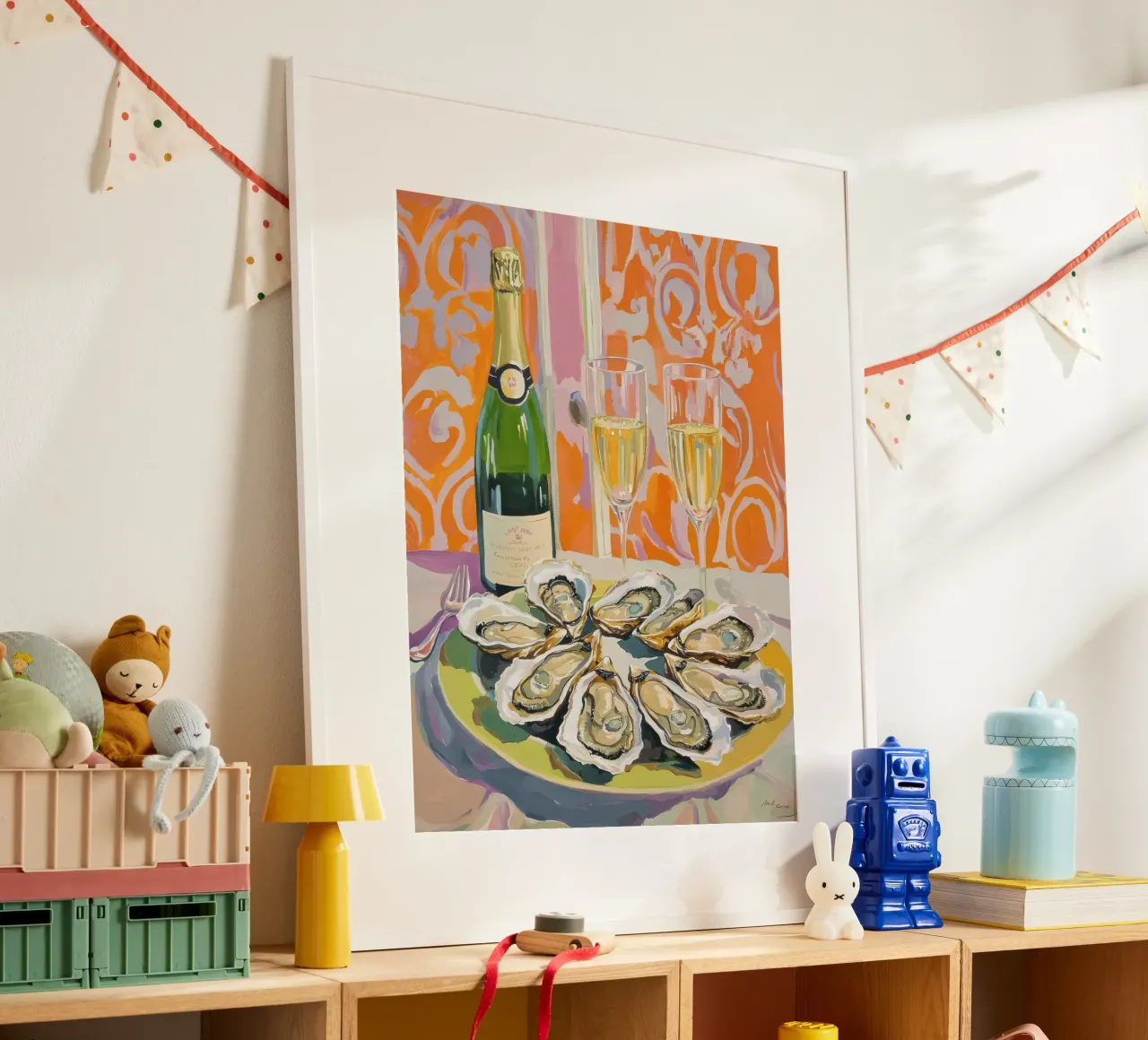 Poster per ostriche, stile Matisse poster con telaio in plastica da Peaches Art Prints