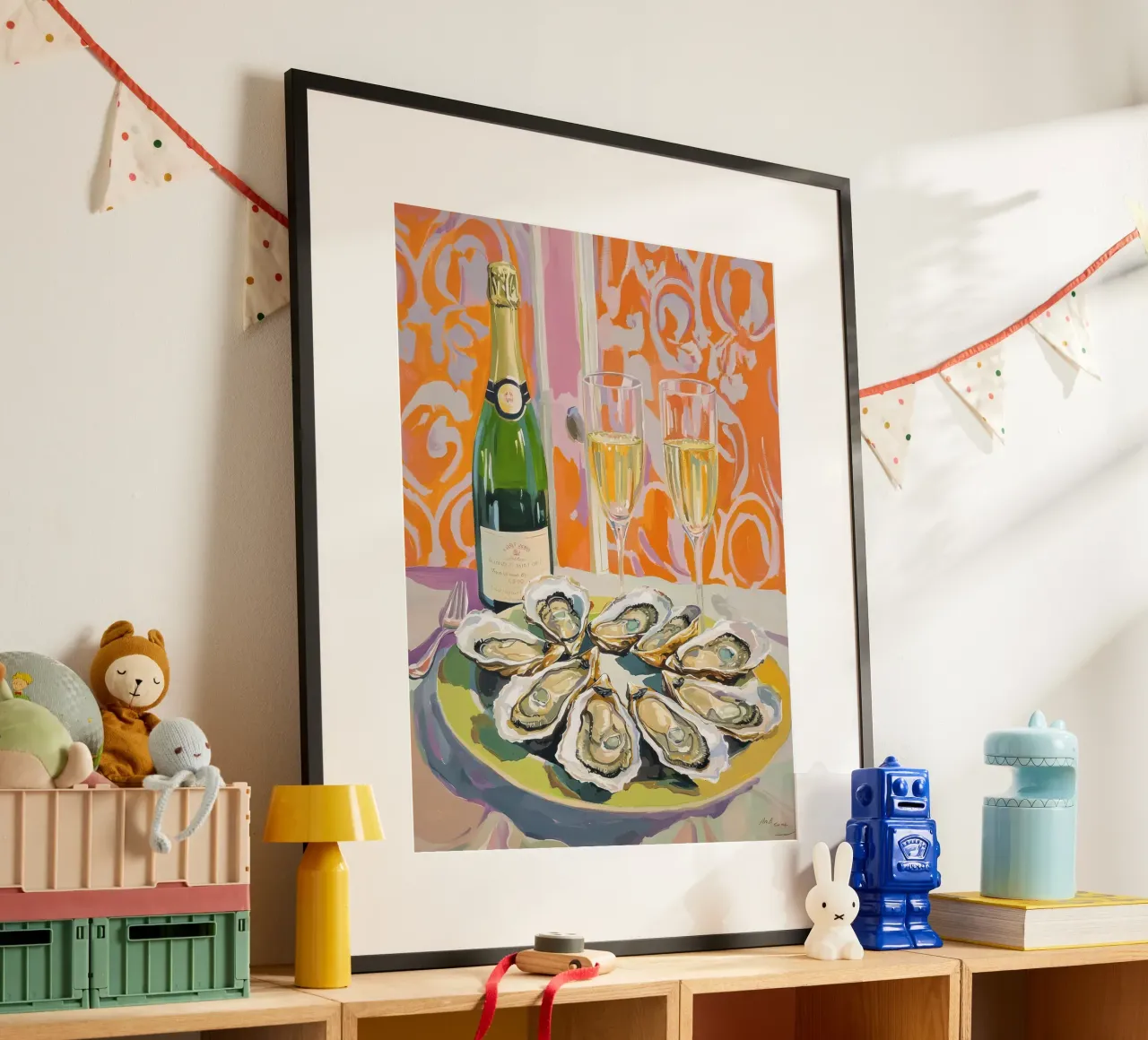 Poster per ostriche, stile Matisse poster con telaio in plastica da Peaches Art Prints