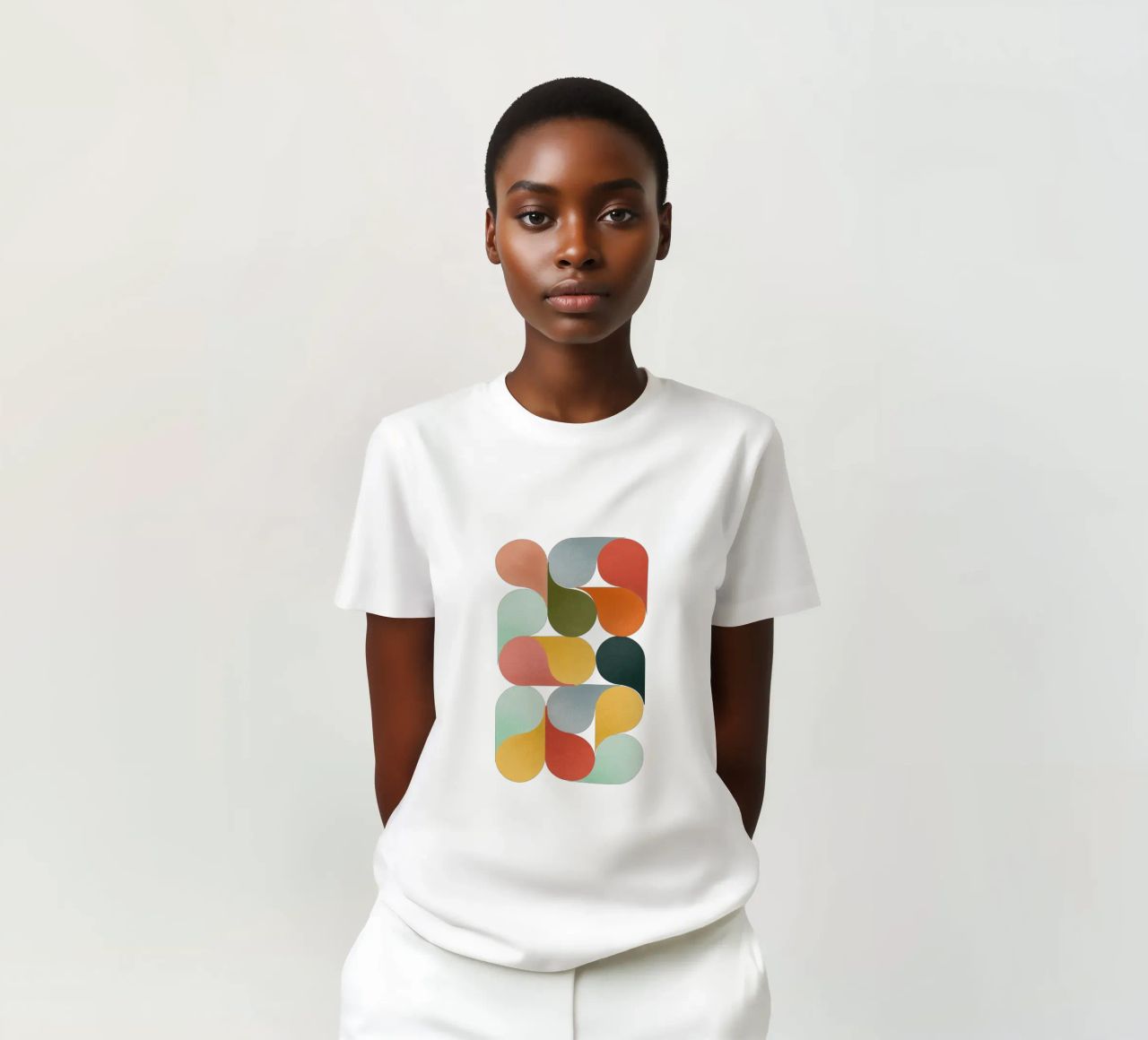Retro Geometric Abstract Minimalist Art Print t-shirt by showmemars