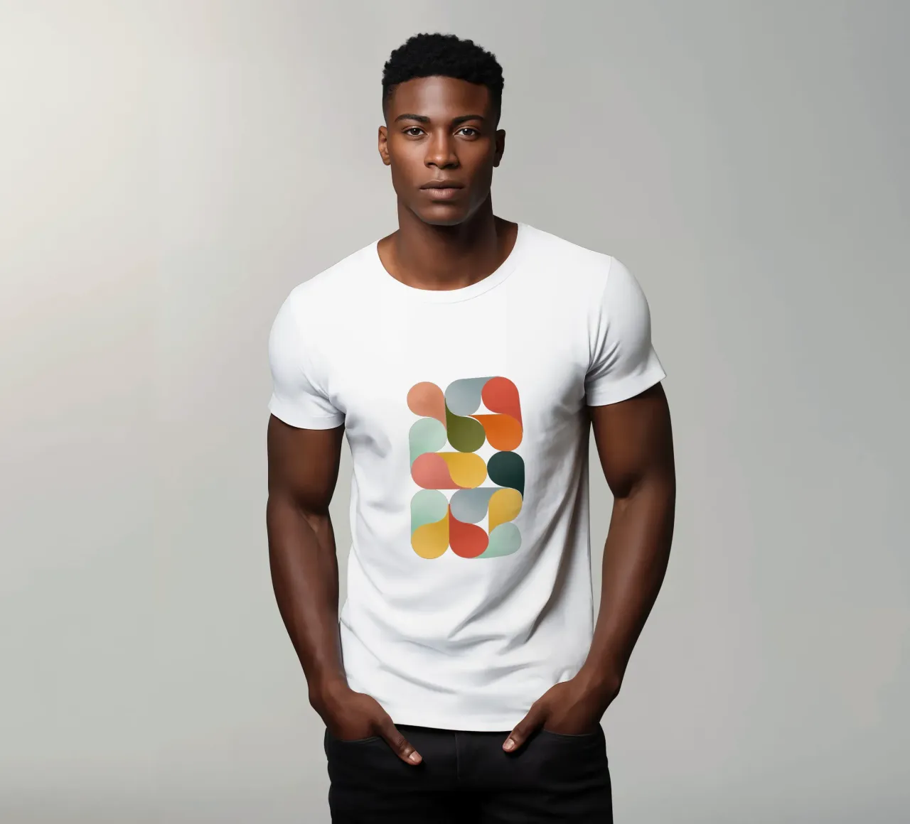 Retro Geometric Abstract Minimalist Art Print t-shirt da showmemars