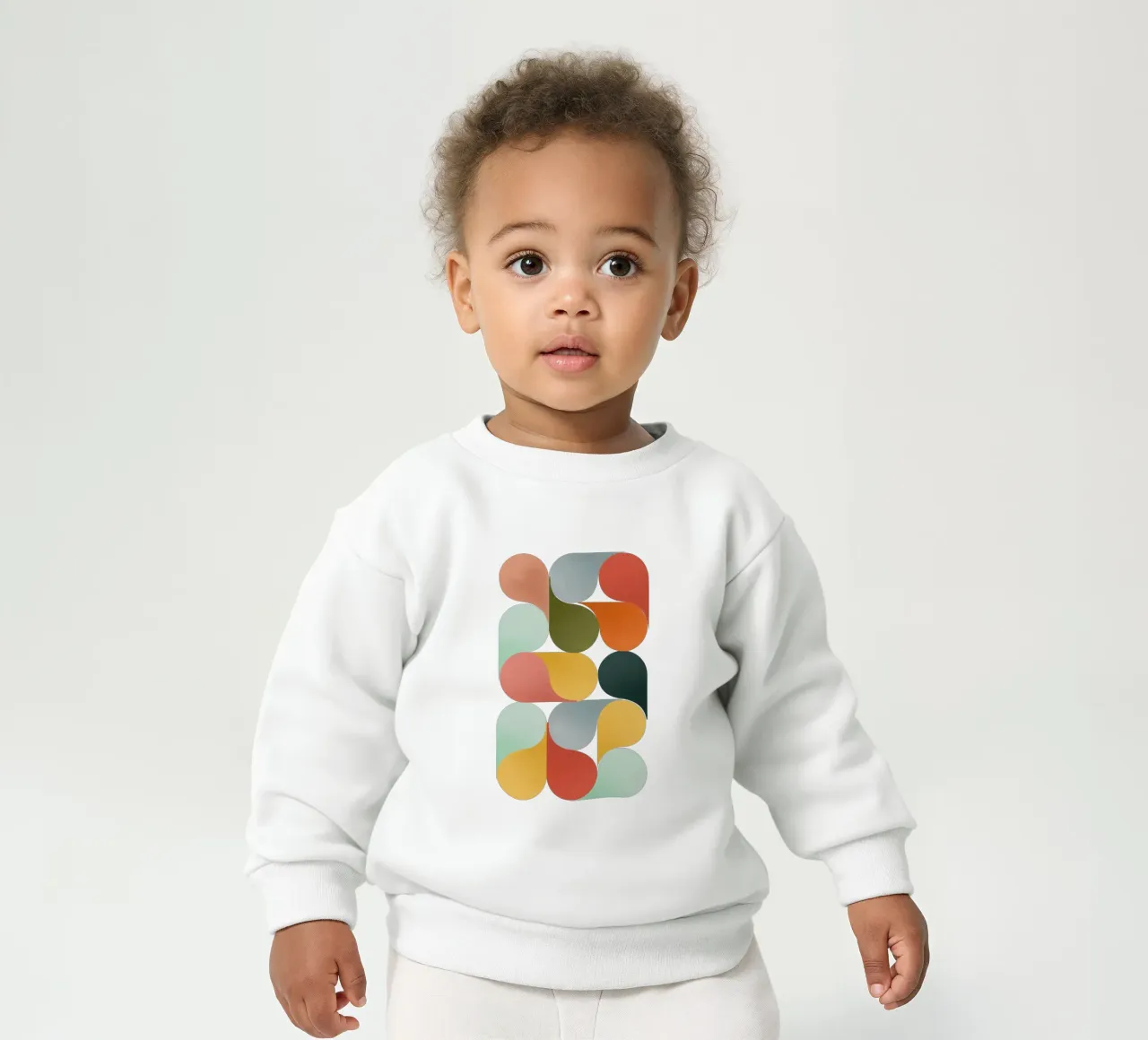 Retro Geometric Abstract Minimalist Art Print baby sweatshirt by showmemars