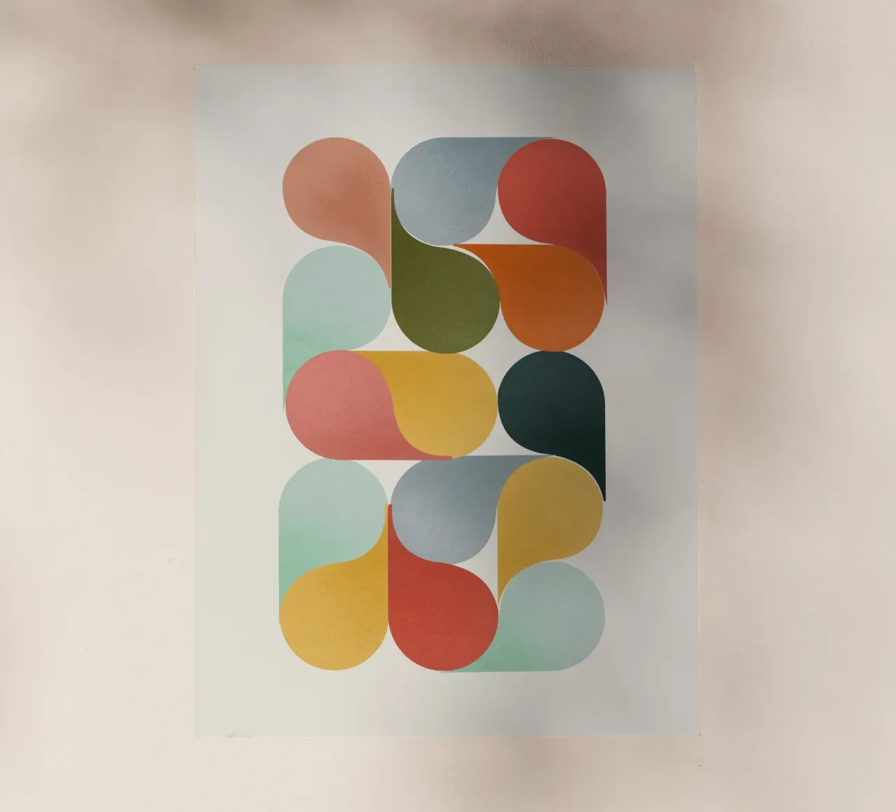 Retro Geometric Abstract Minimalist Art Print pellicola backlit da showmemars